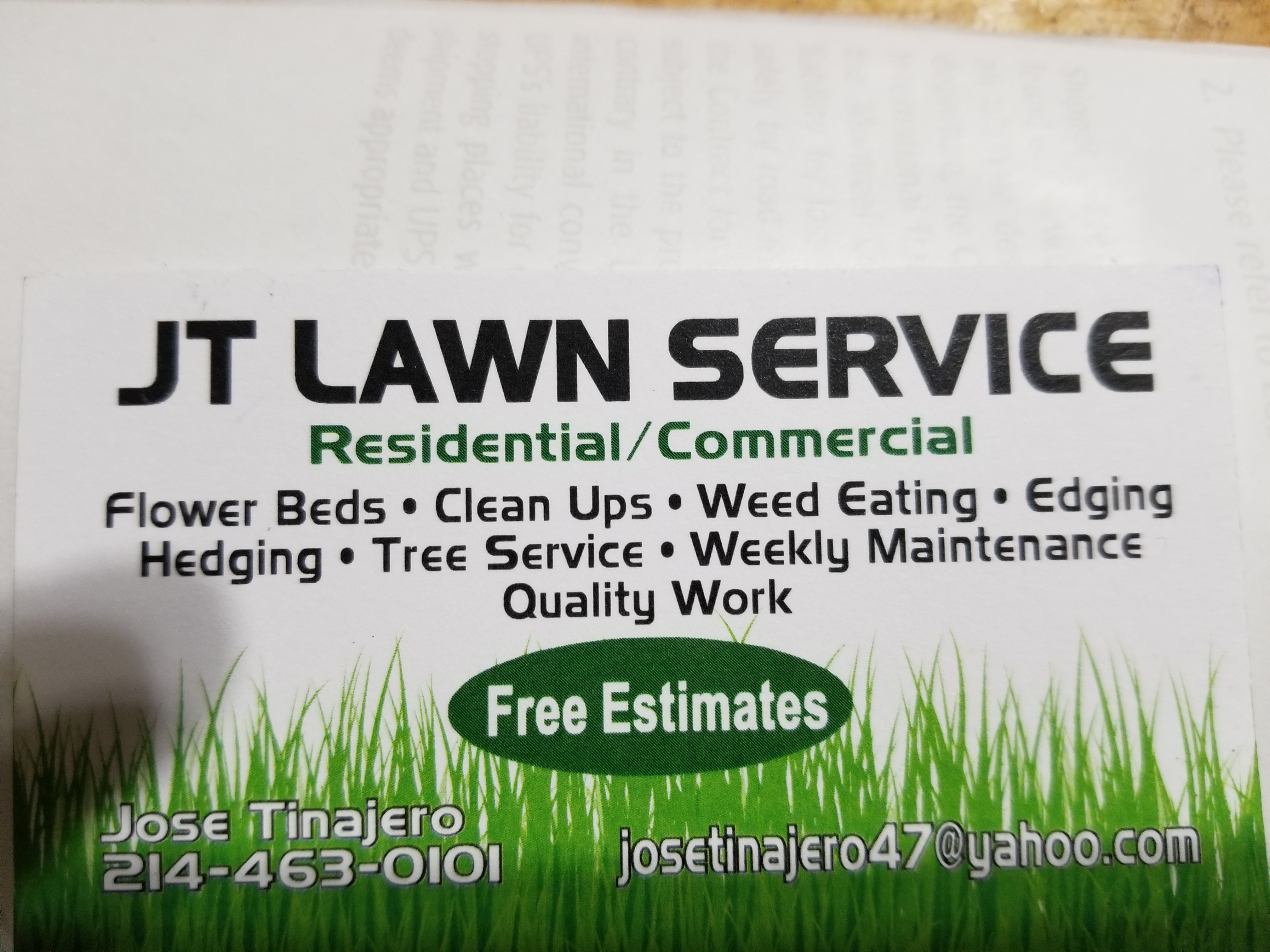 JT Lawn Service Logo