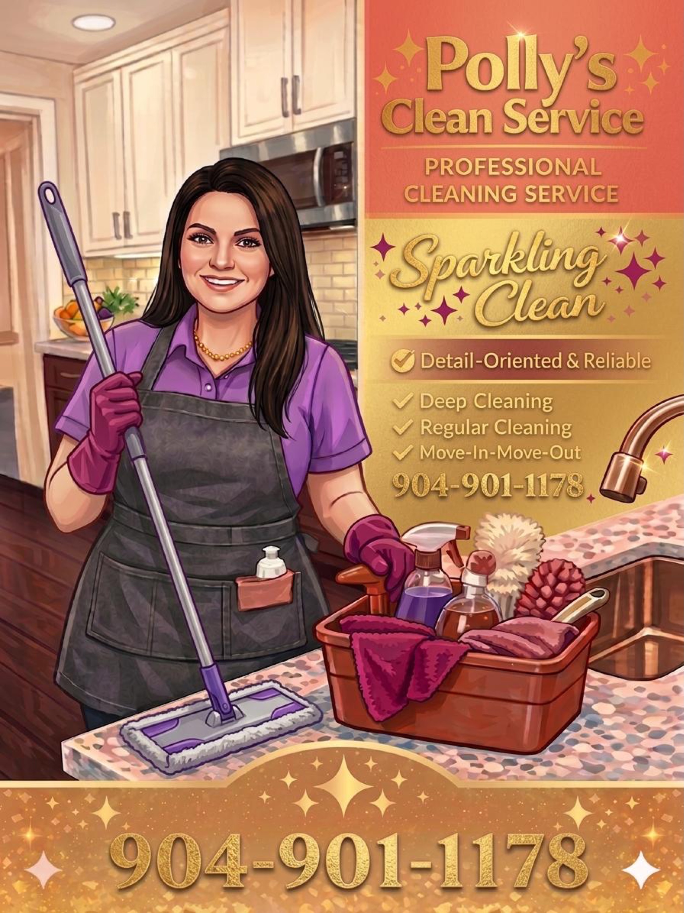 Pollys cleaning services Logo