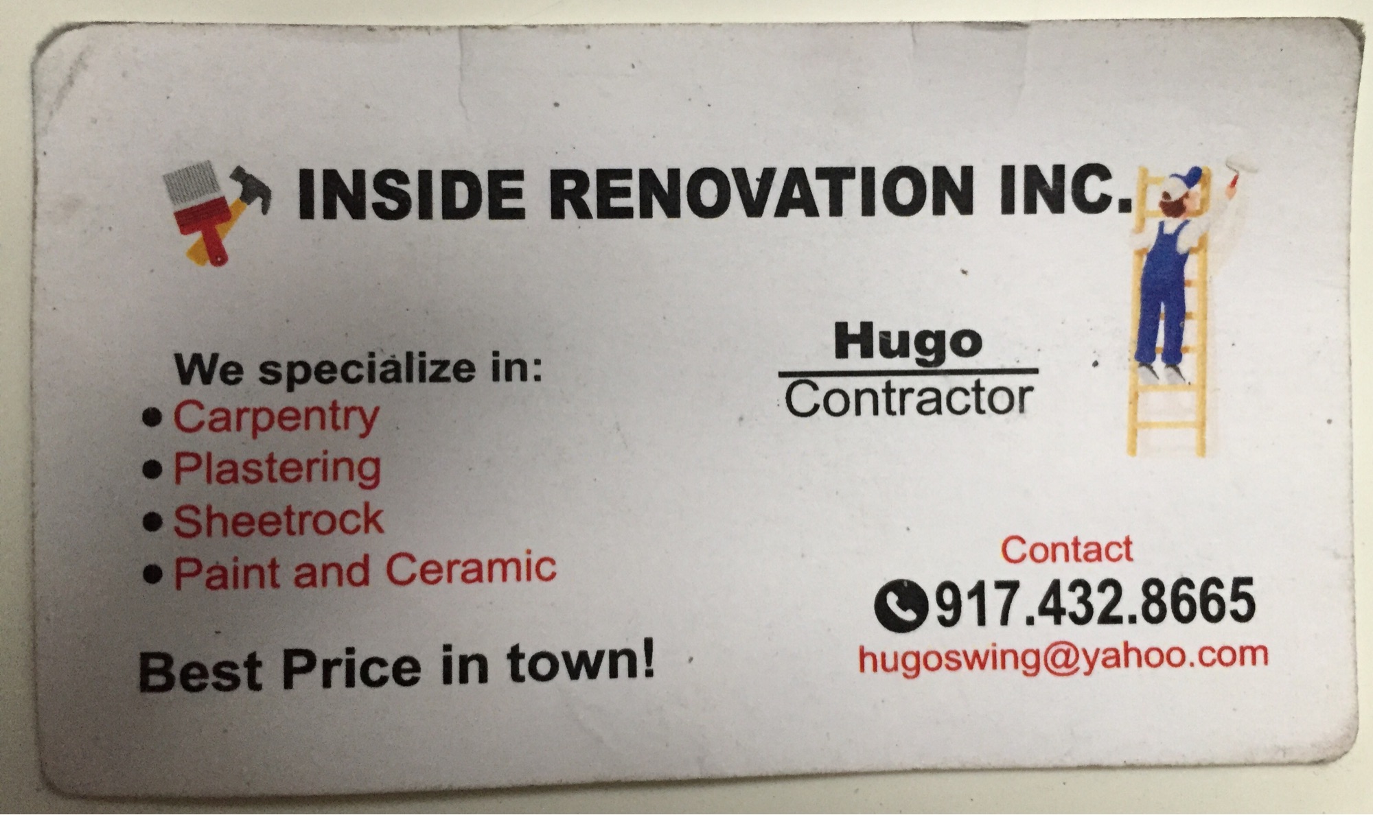 Hugo's Inside Renovation Logo