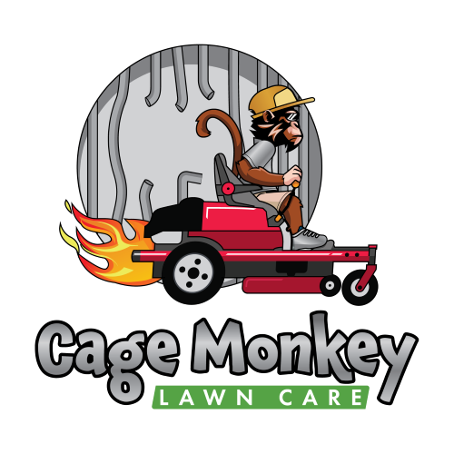 Cage Monkey Lawn Care Logo
