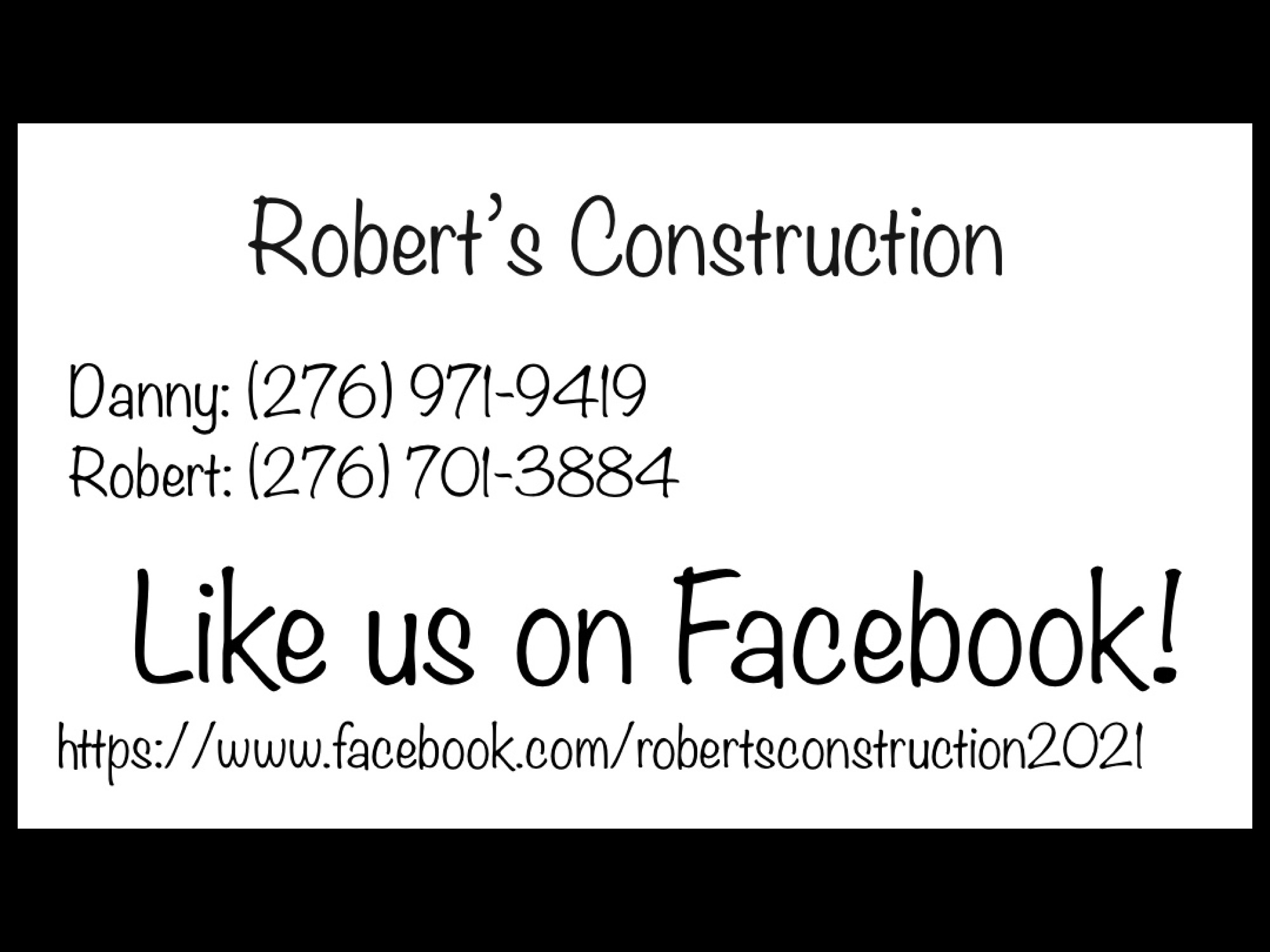 Robert's Construction Logo