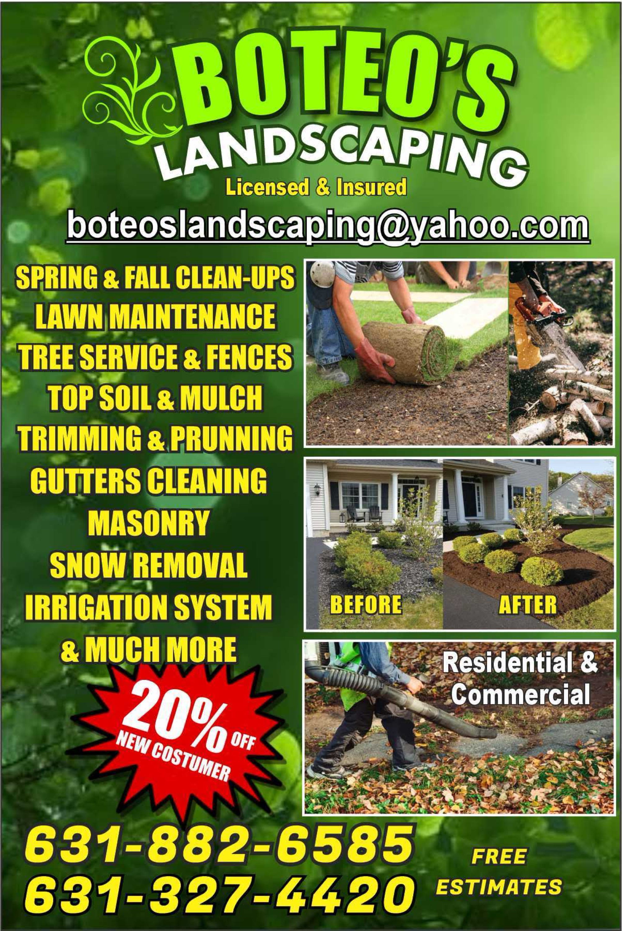 Boteo's Landscaping Logo