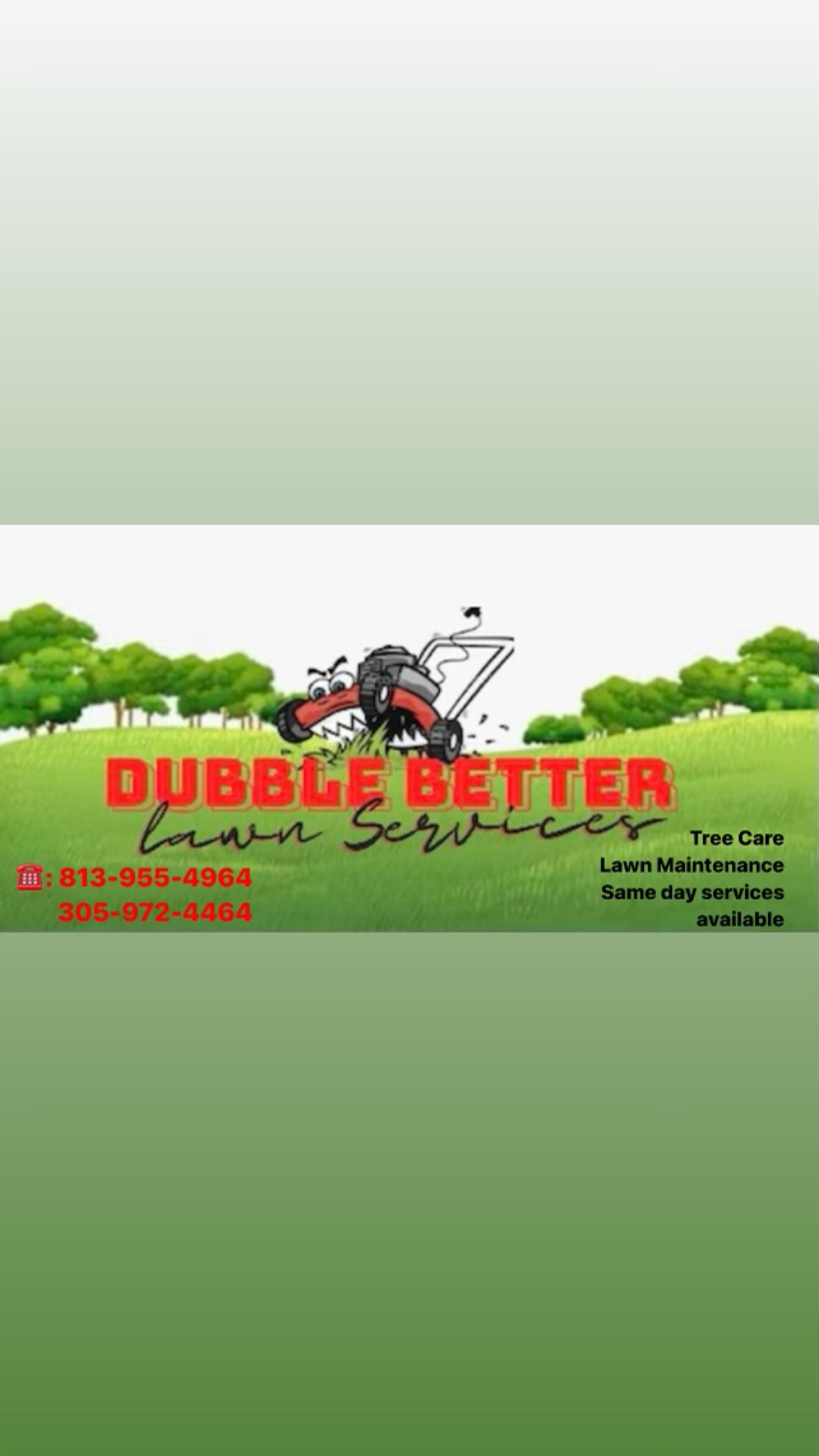 It's Dubble Better Lawn & Haul Service Logo