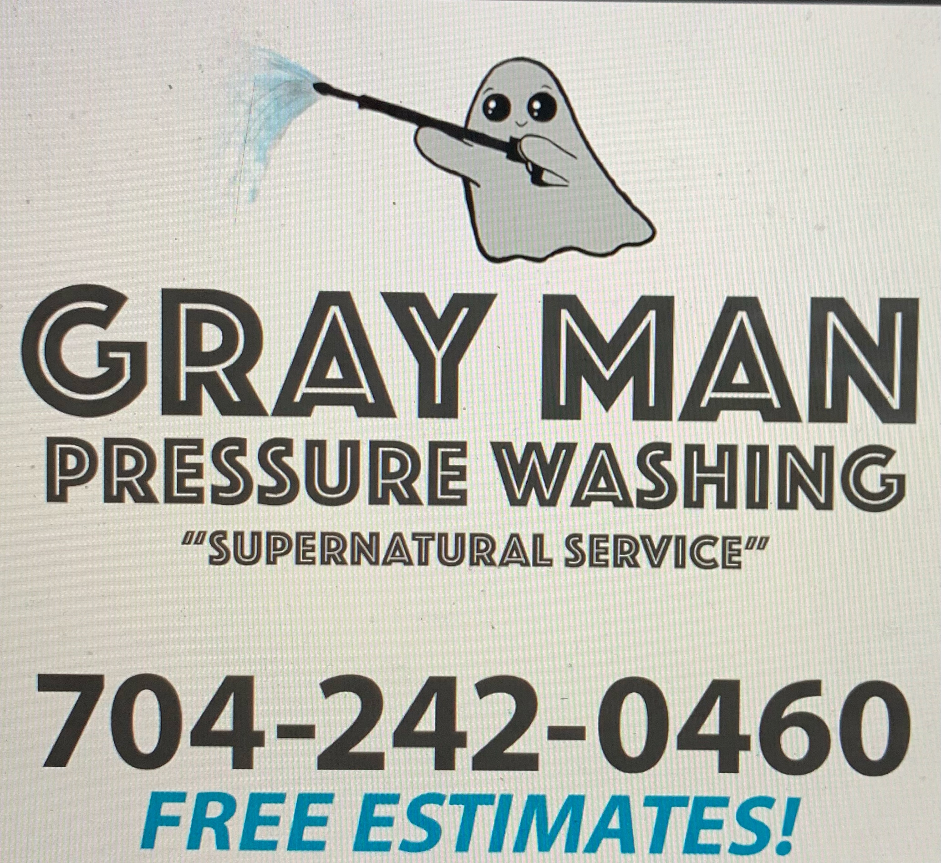 Gray Man Pressure Washing Logo