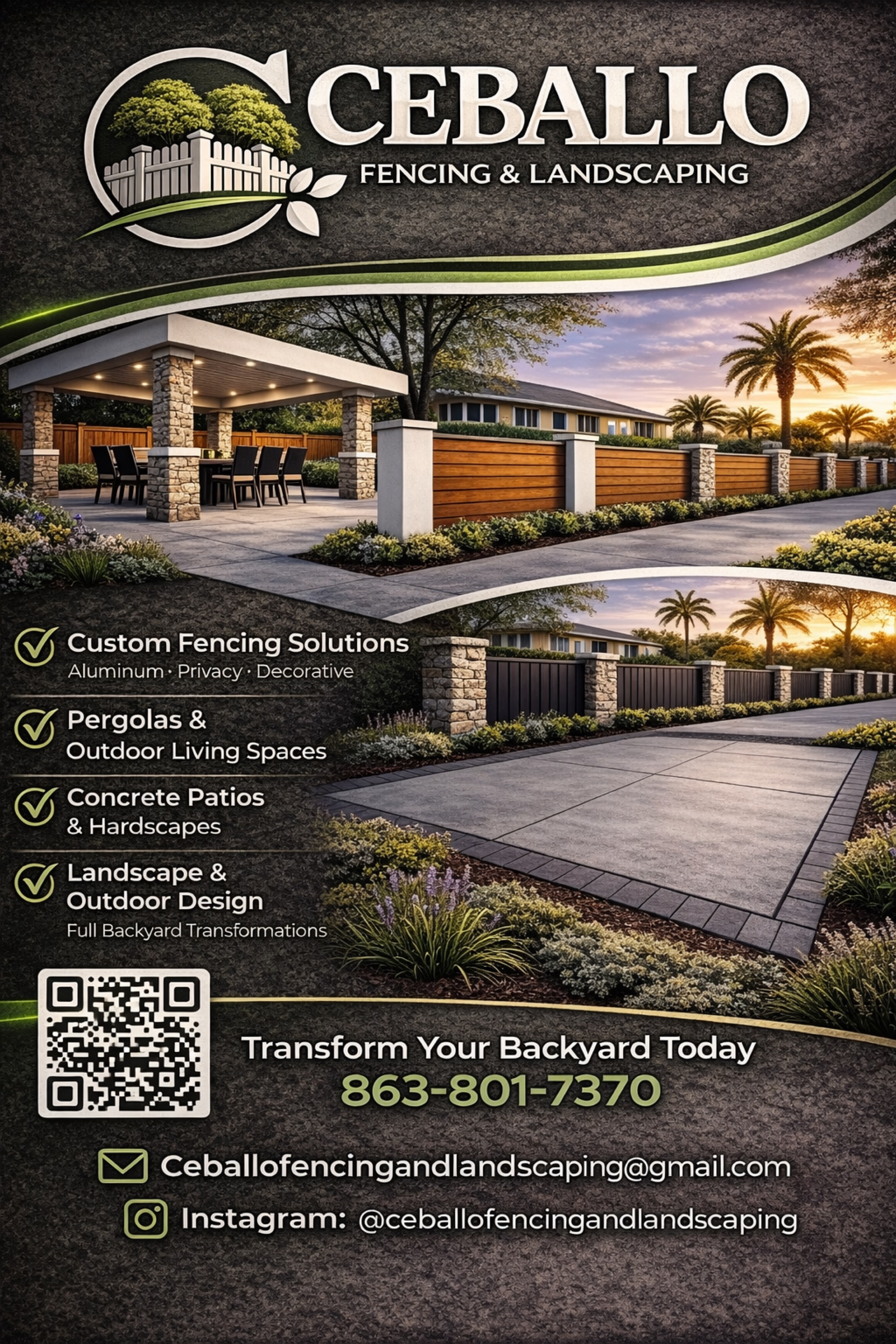 Ceballo Fencing and landscaping LLC Logo