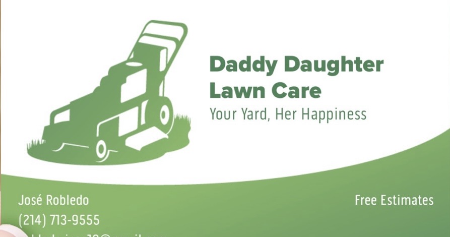 Daddy Daughter Lawn Care Logo