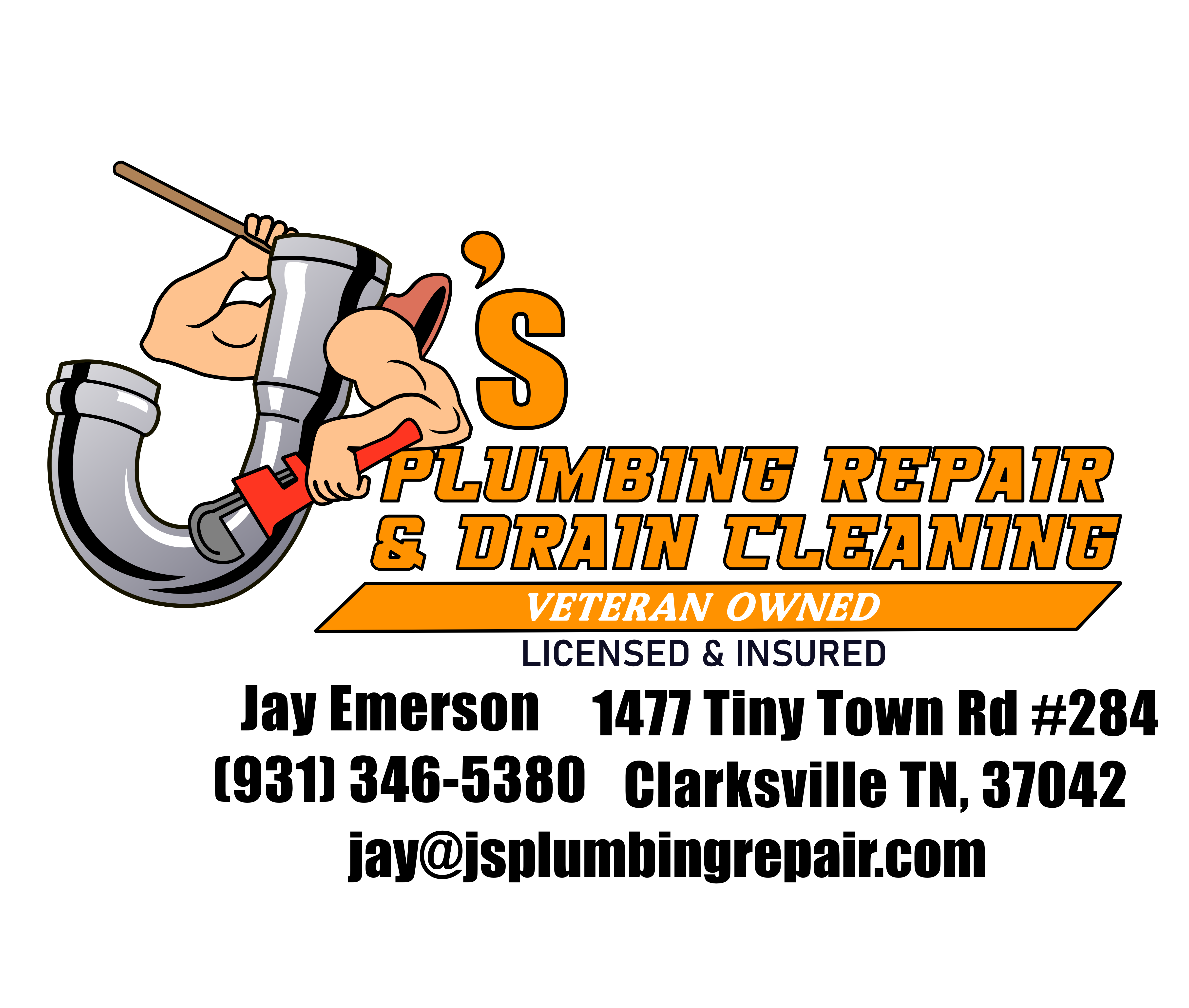 J's Plumbing Repair & Drain Cleaning Logo