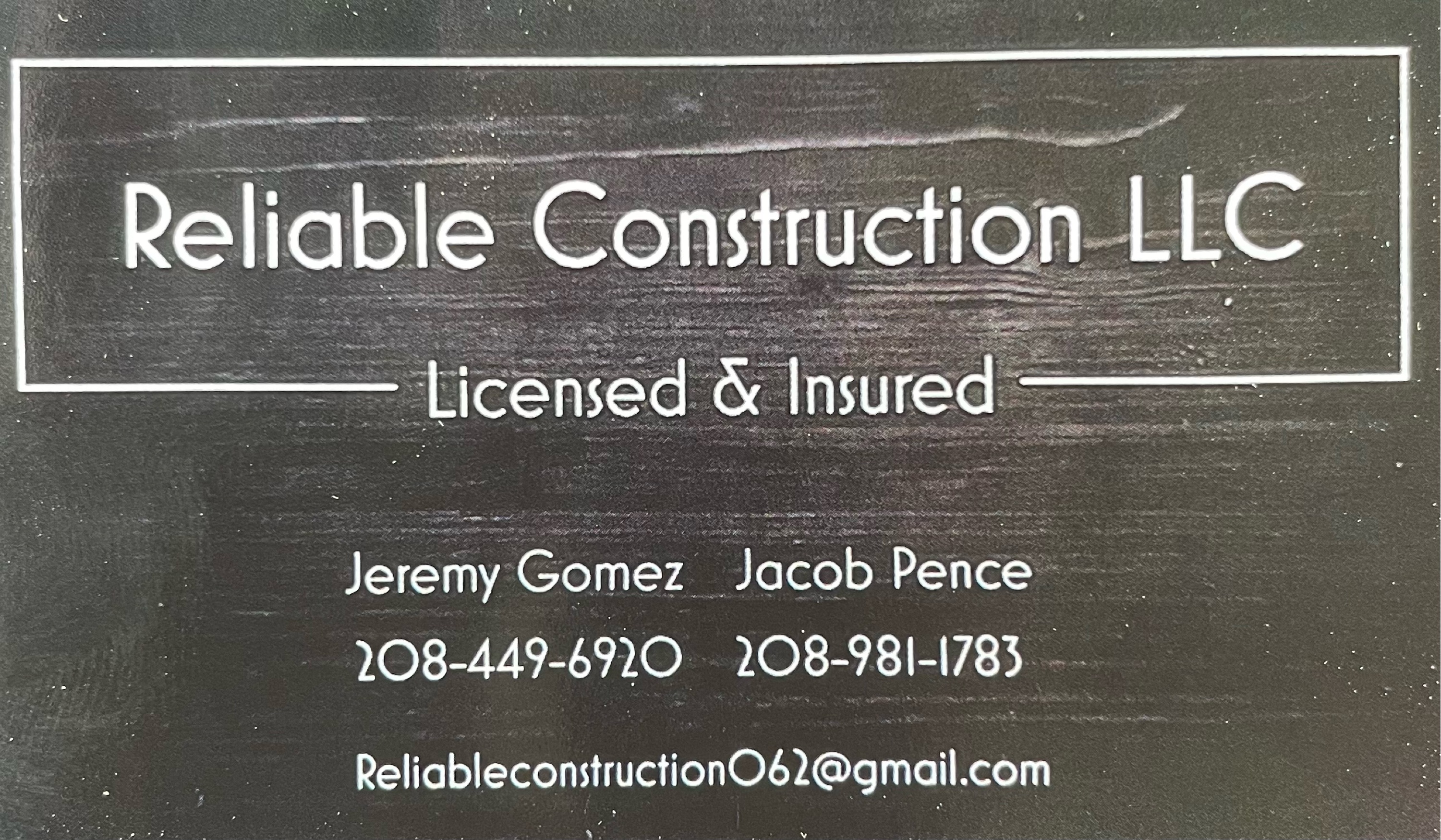 Reliable Construction, LLC Logo