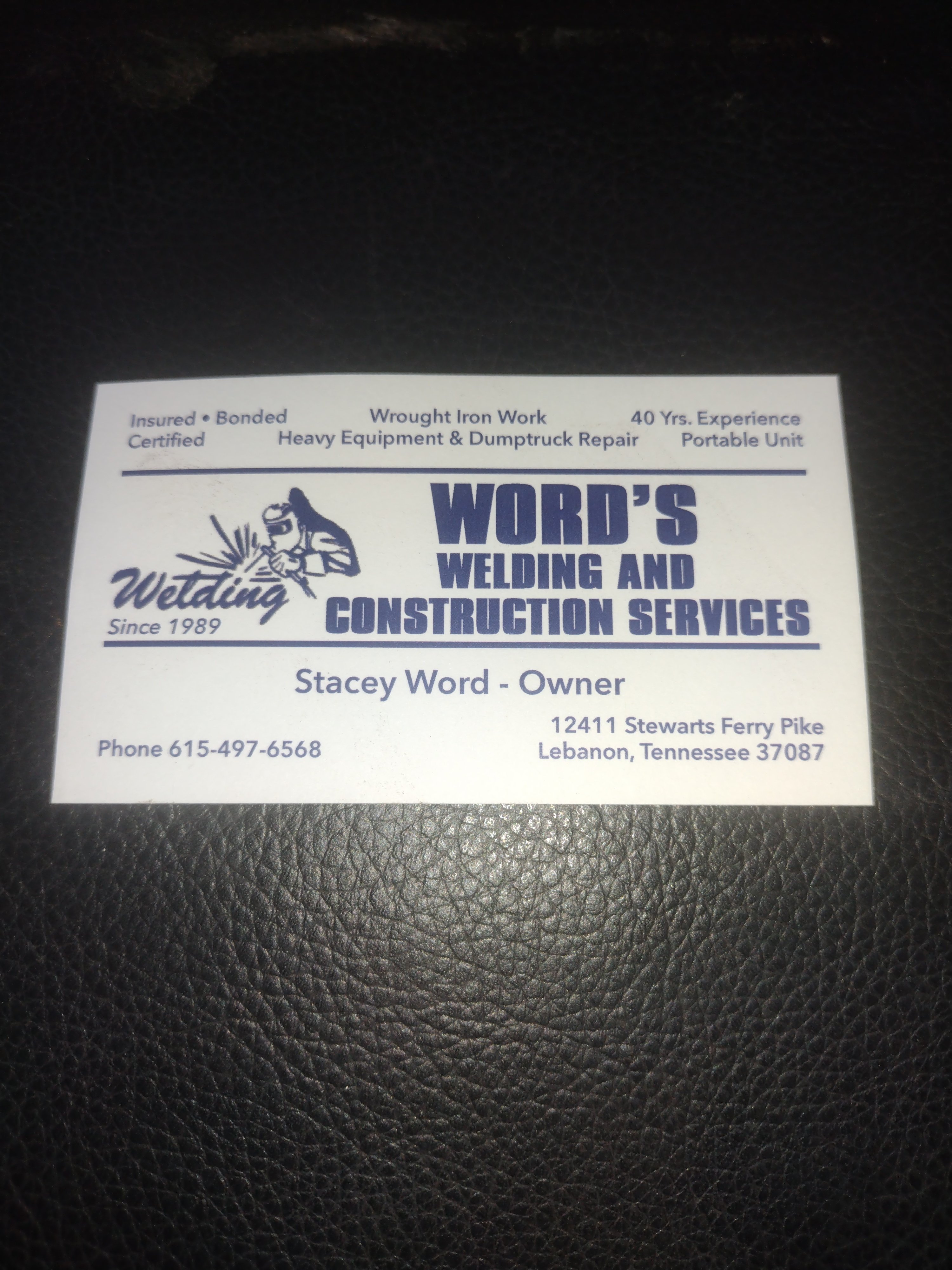 Word's Welding Construction Logo