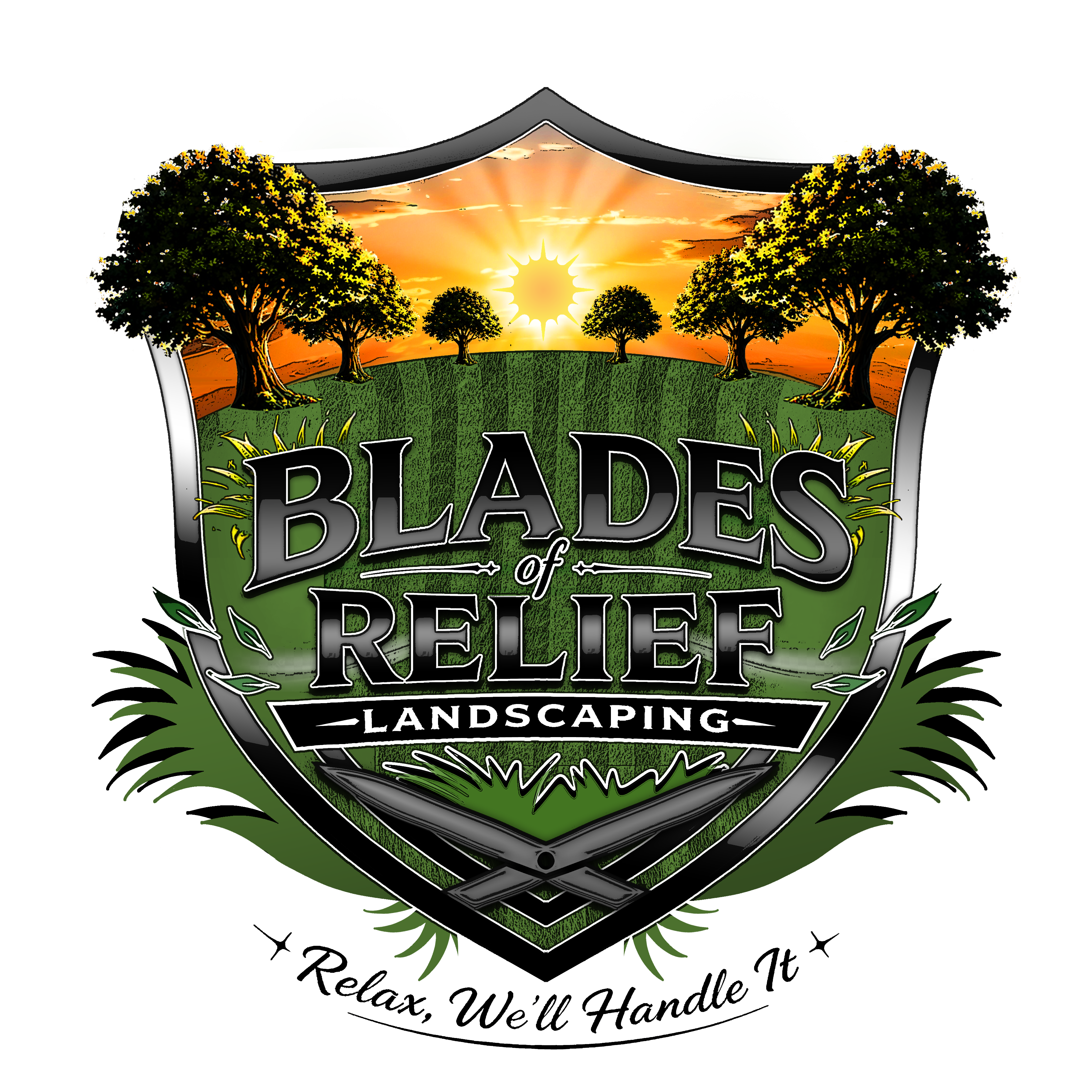 Blades of Relief Landscaping Logo