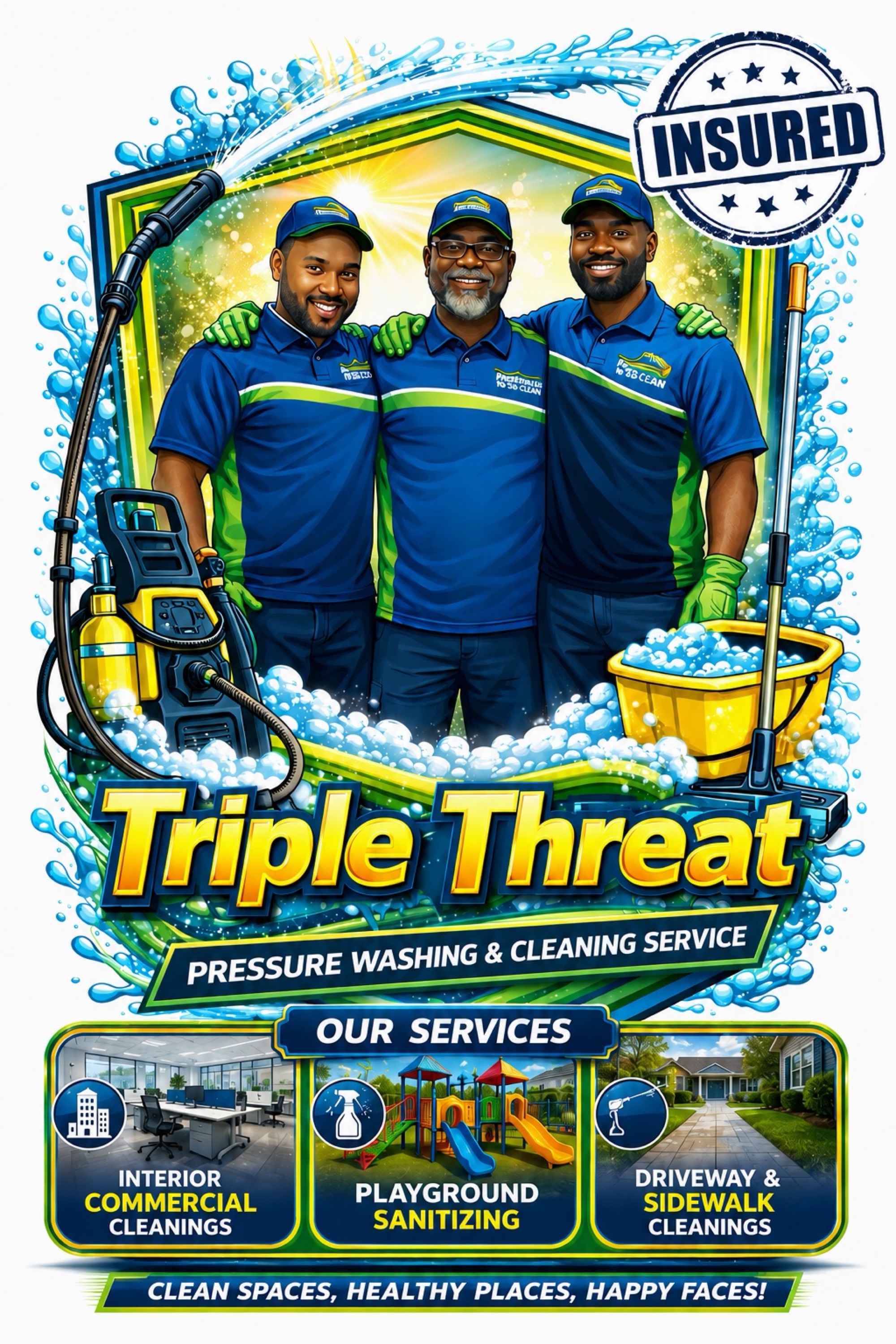 Triple Threat pressure washing & cleaning service Logo