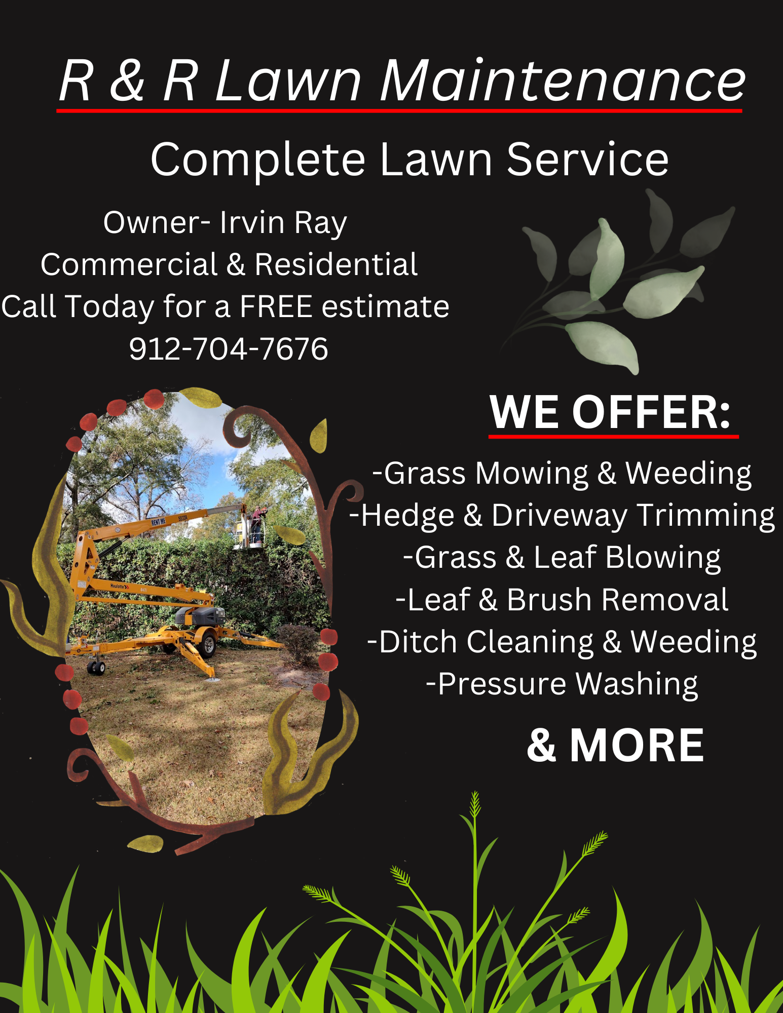 R and R Lawn Maintenance Logo