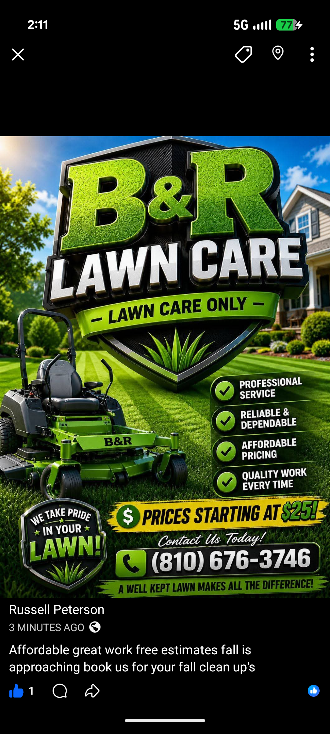 B&R lawn care llc Logo