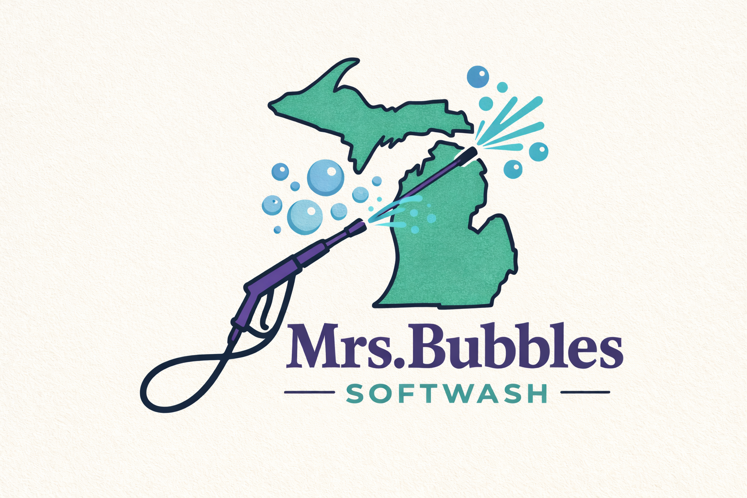 Mrs. Bubbles Softwash and Parking Lot Services LLC. Logo