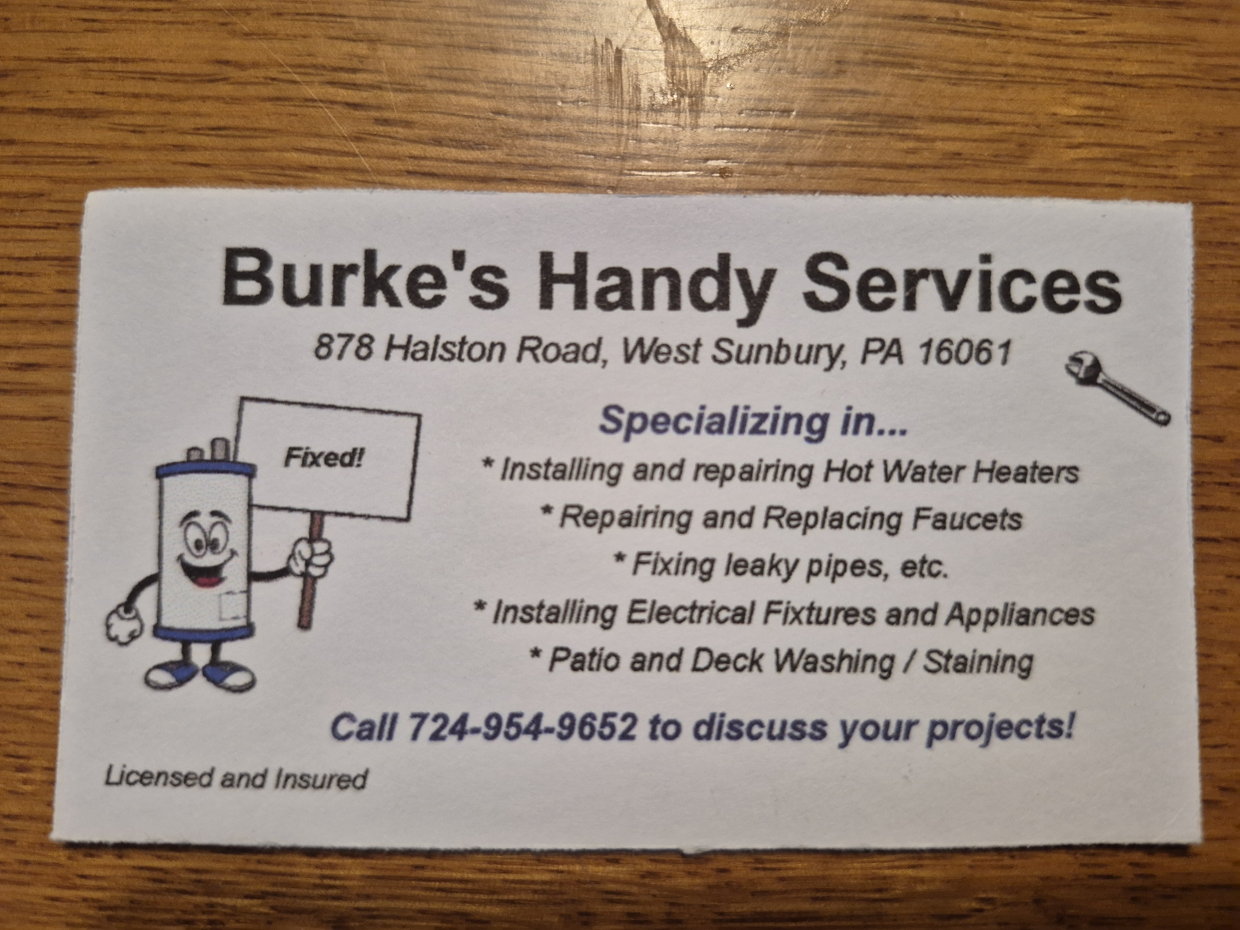 Burke's Handy Services Logo