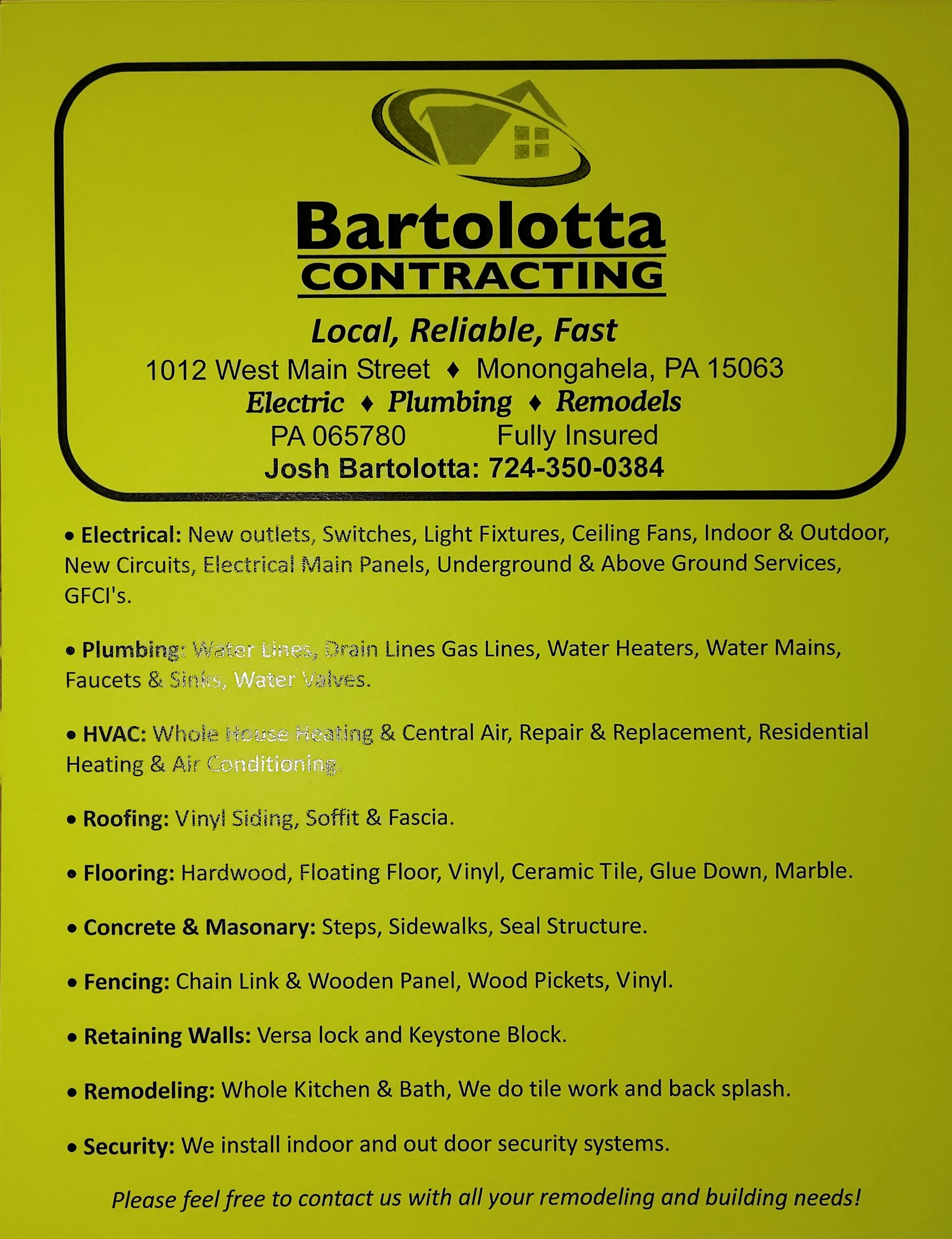 Bartolotta Contracting Logo