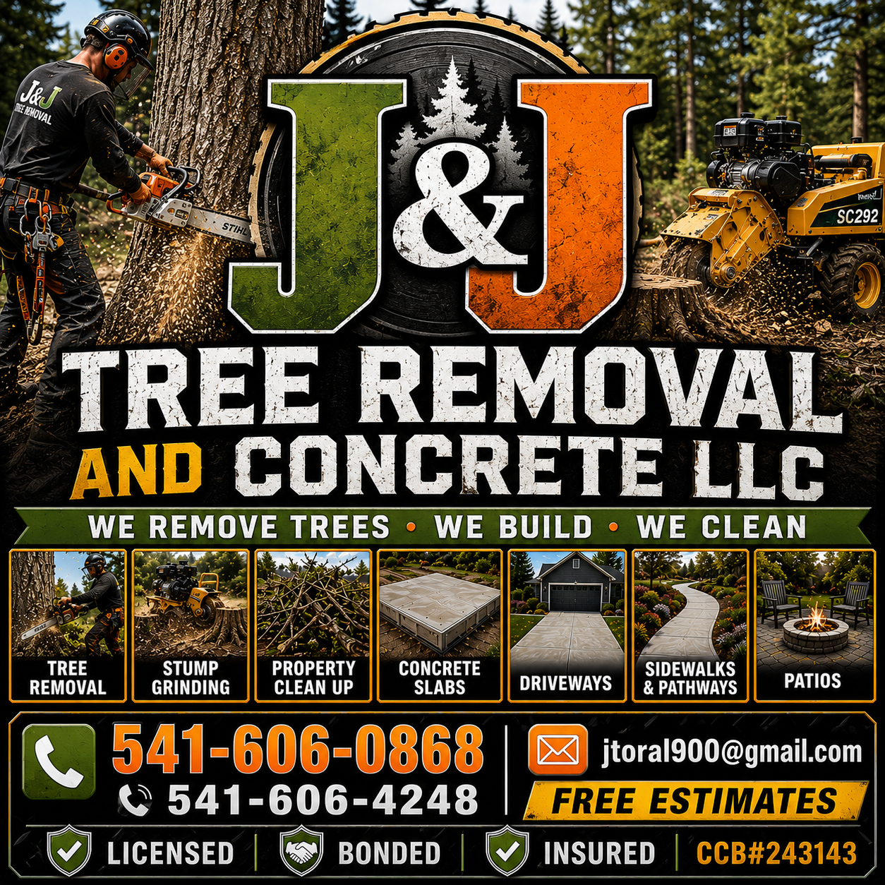 J&J Tree Removal and Concrete LLC Logo
