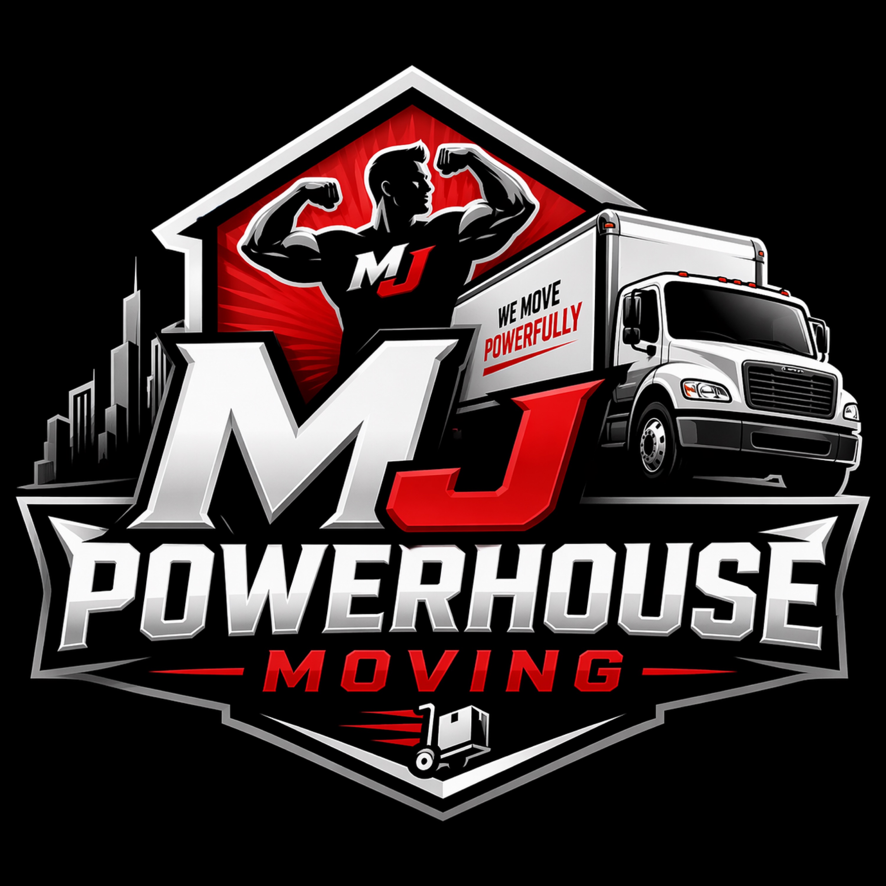 Mj Power House Moving Logo