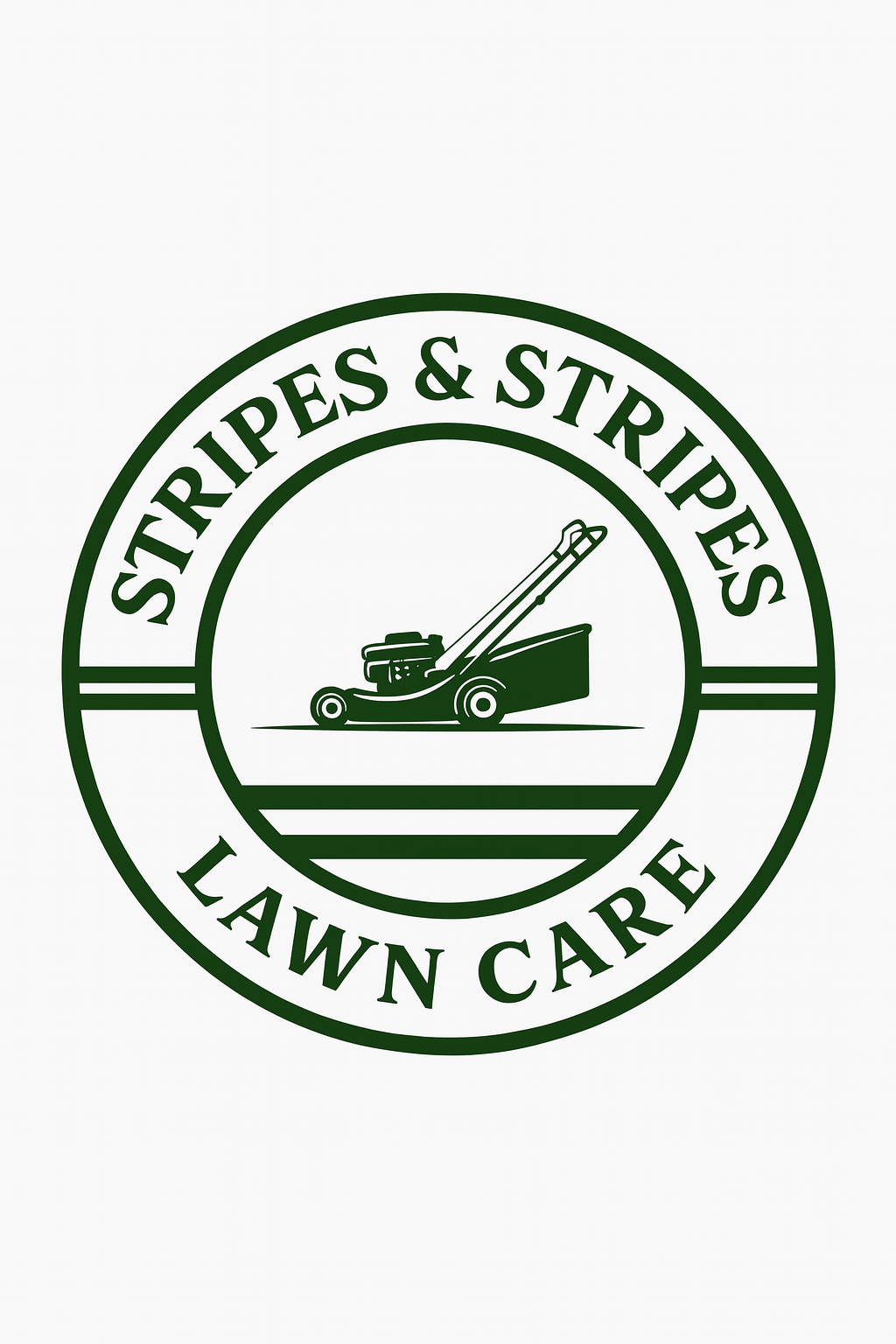 Stripes and Stripes Lawn care Logo