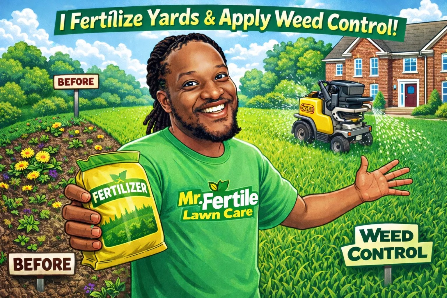 Mr. Fertile Lawn Care Logo