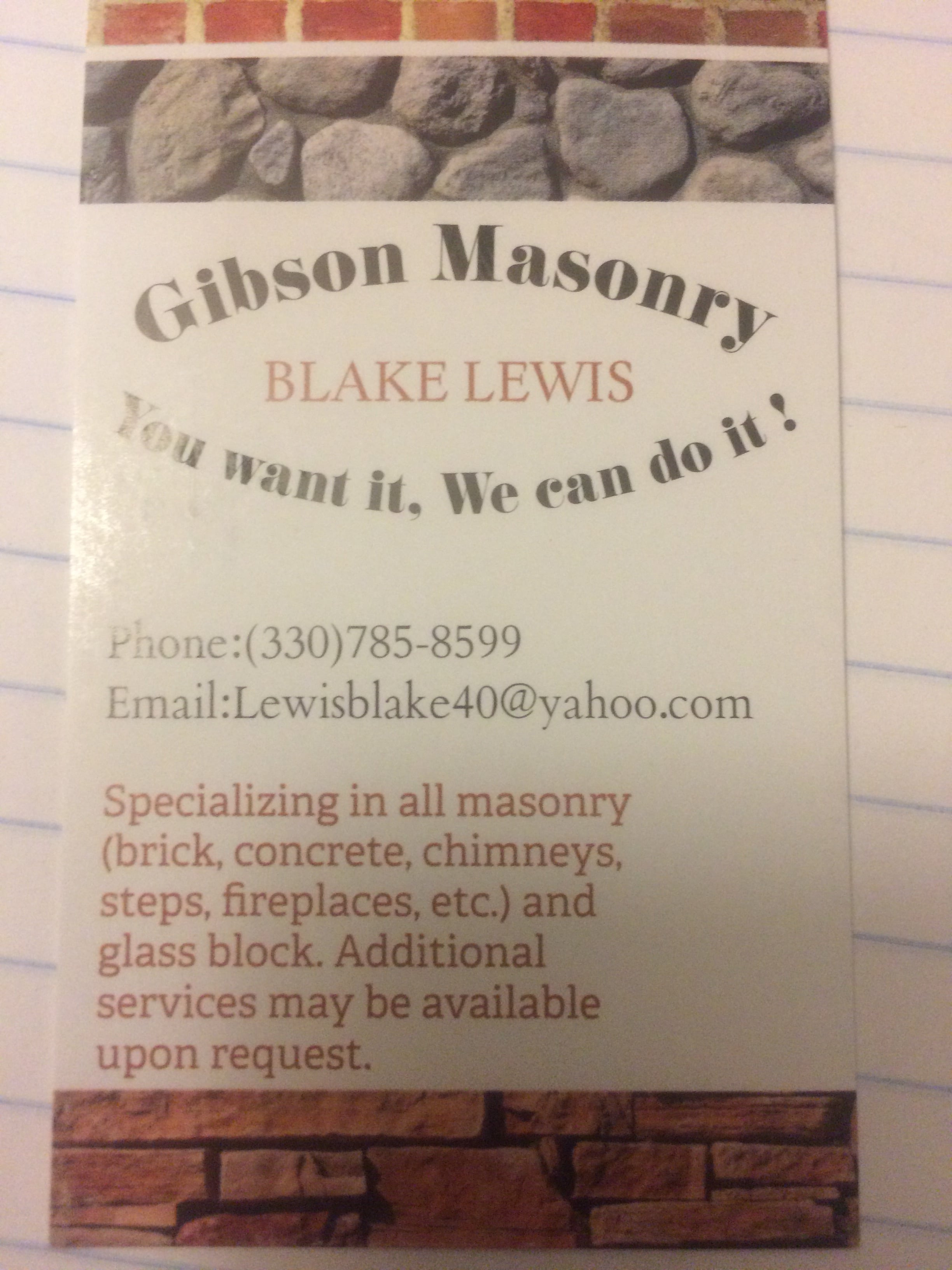 Gibson masonry Logo