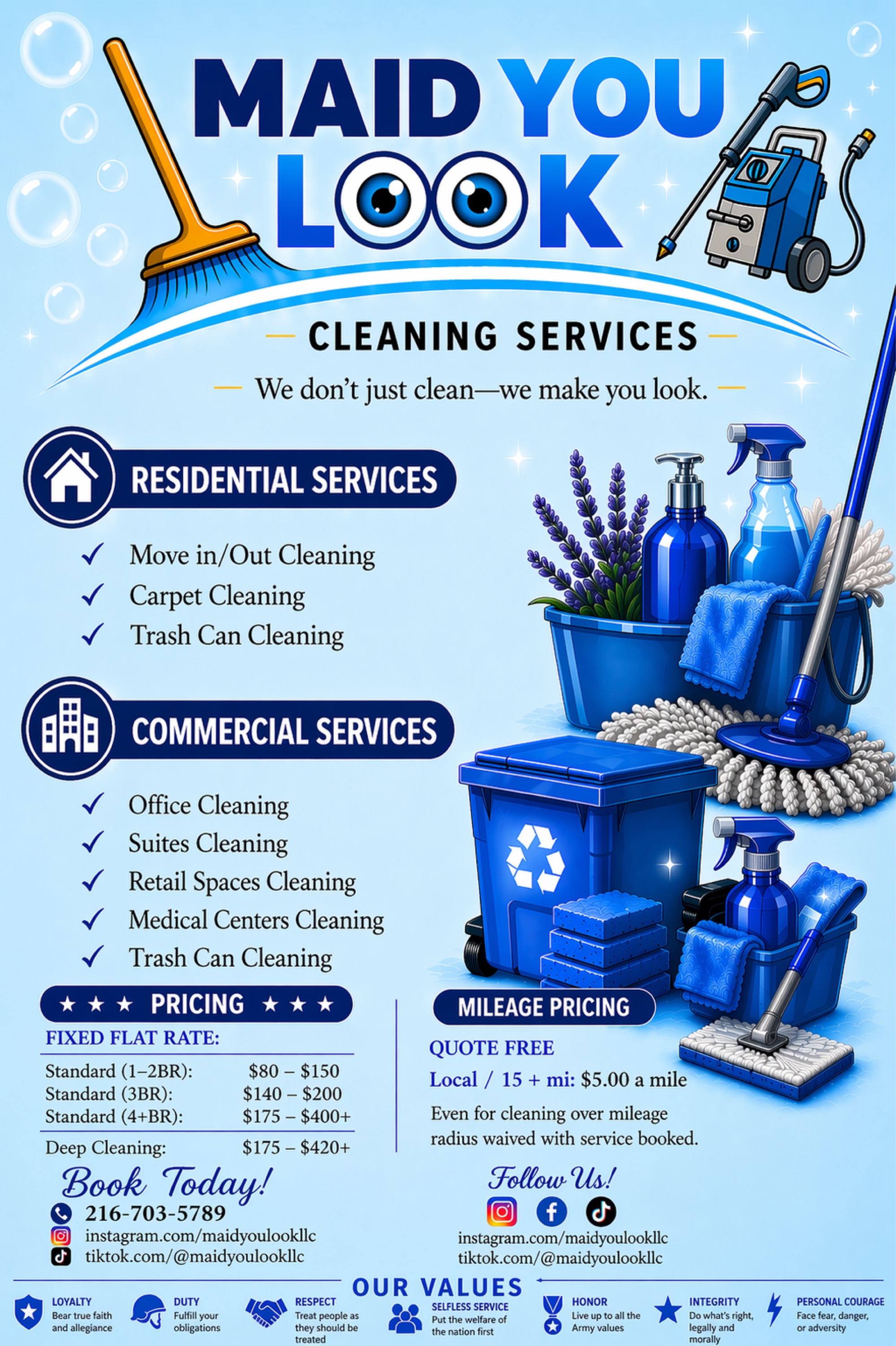 Maid You Look Cleaning Services Logo