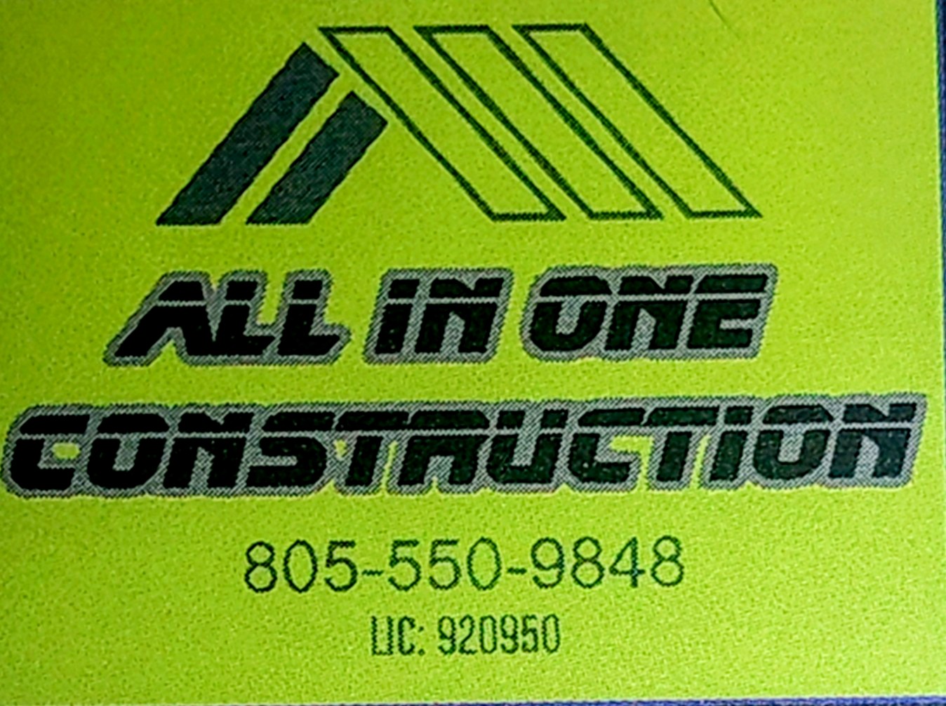 All In One Construction Logo
