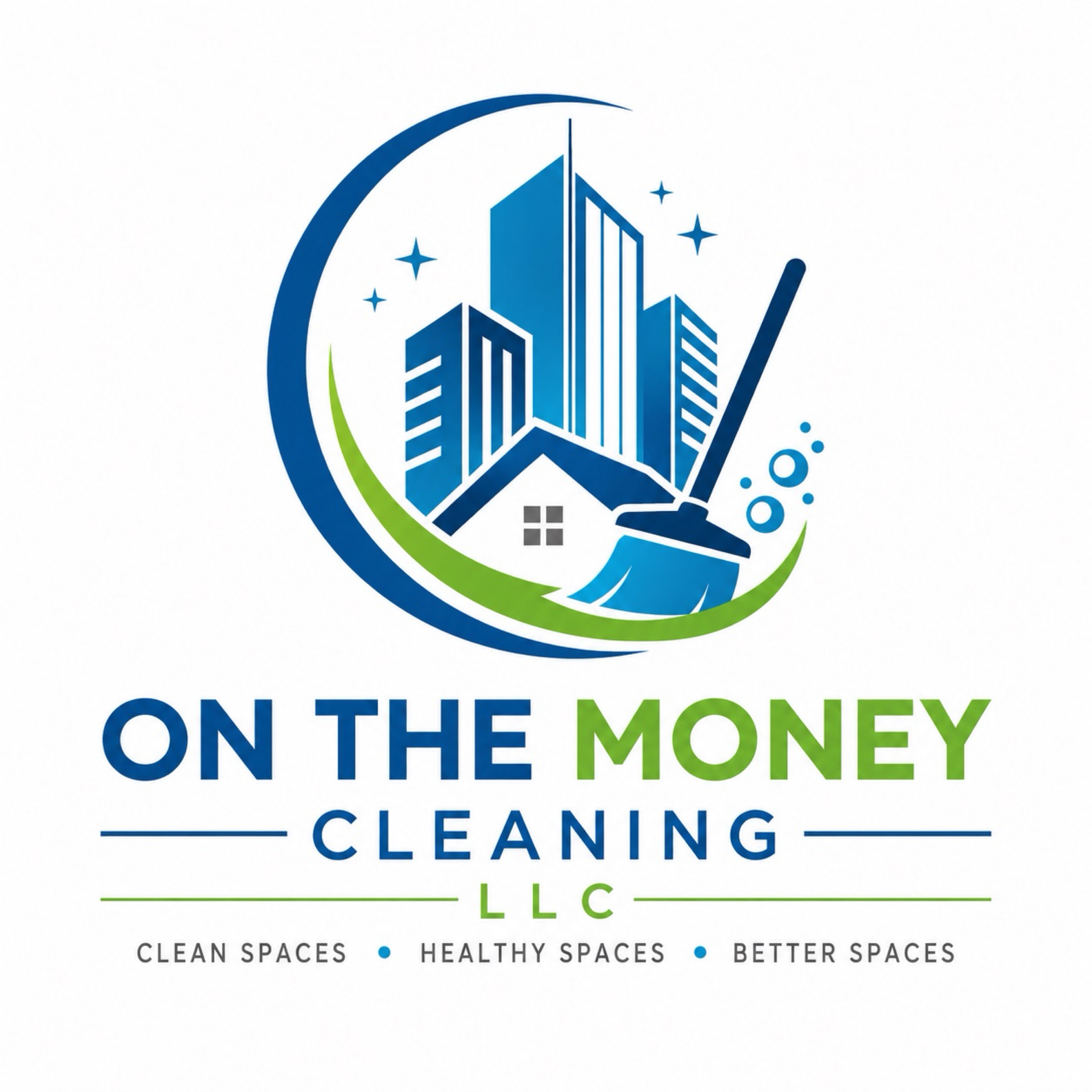 On The Money Cleaning Service Logo