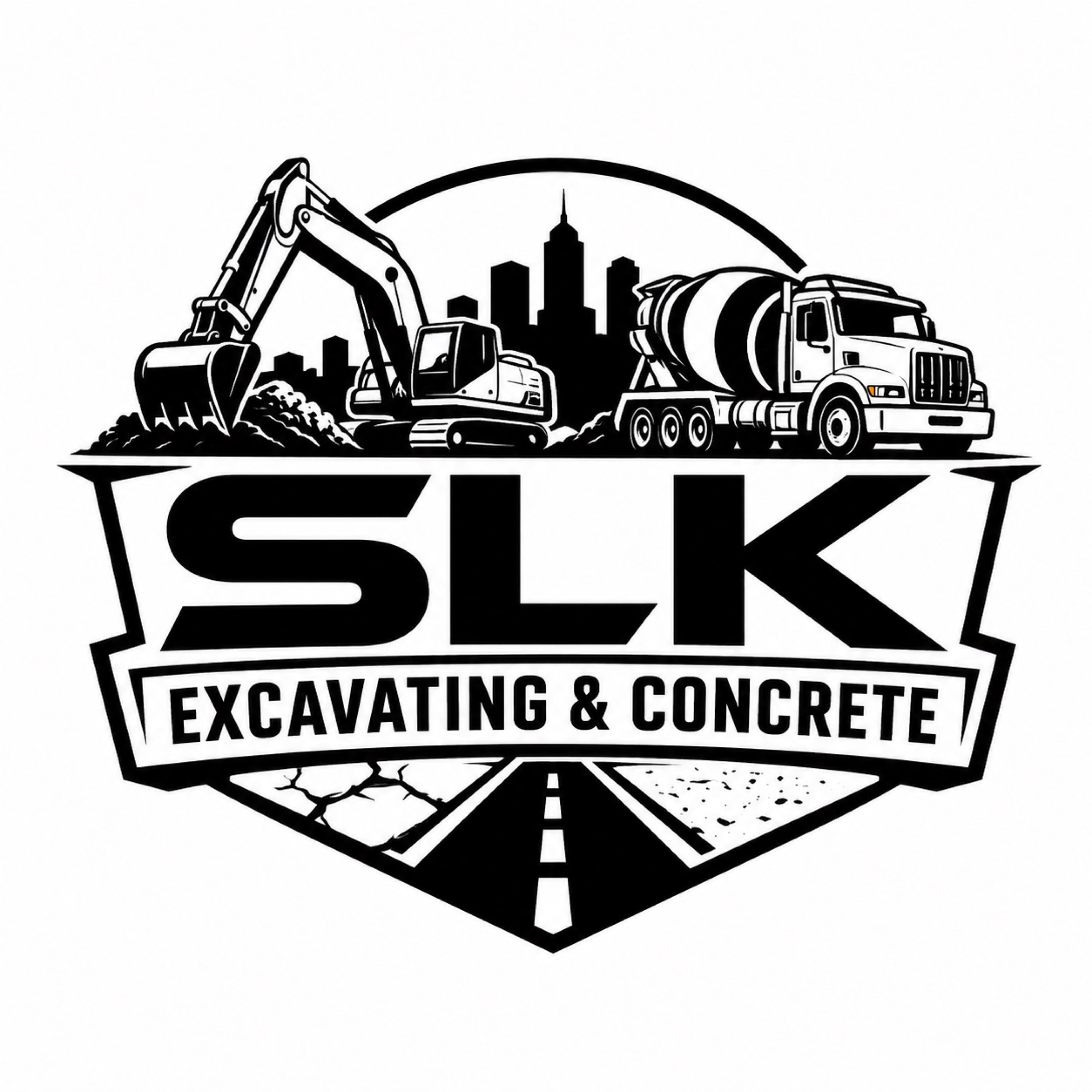 SLK Excavating and Concrete Logo