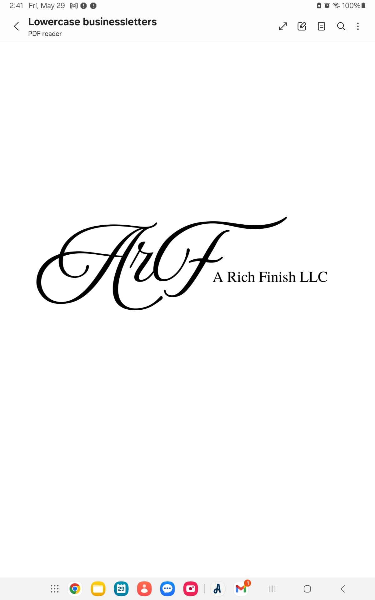 A Rich Finish LLC Logo
