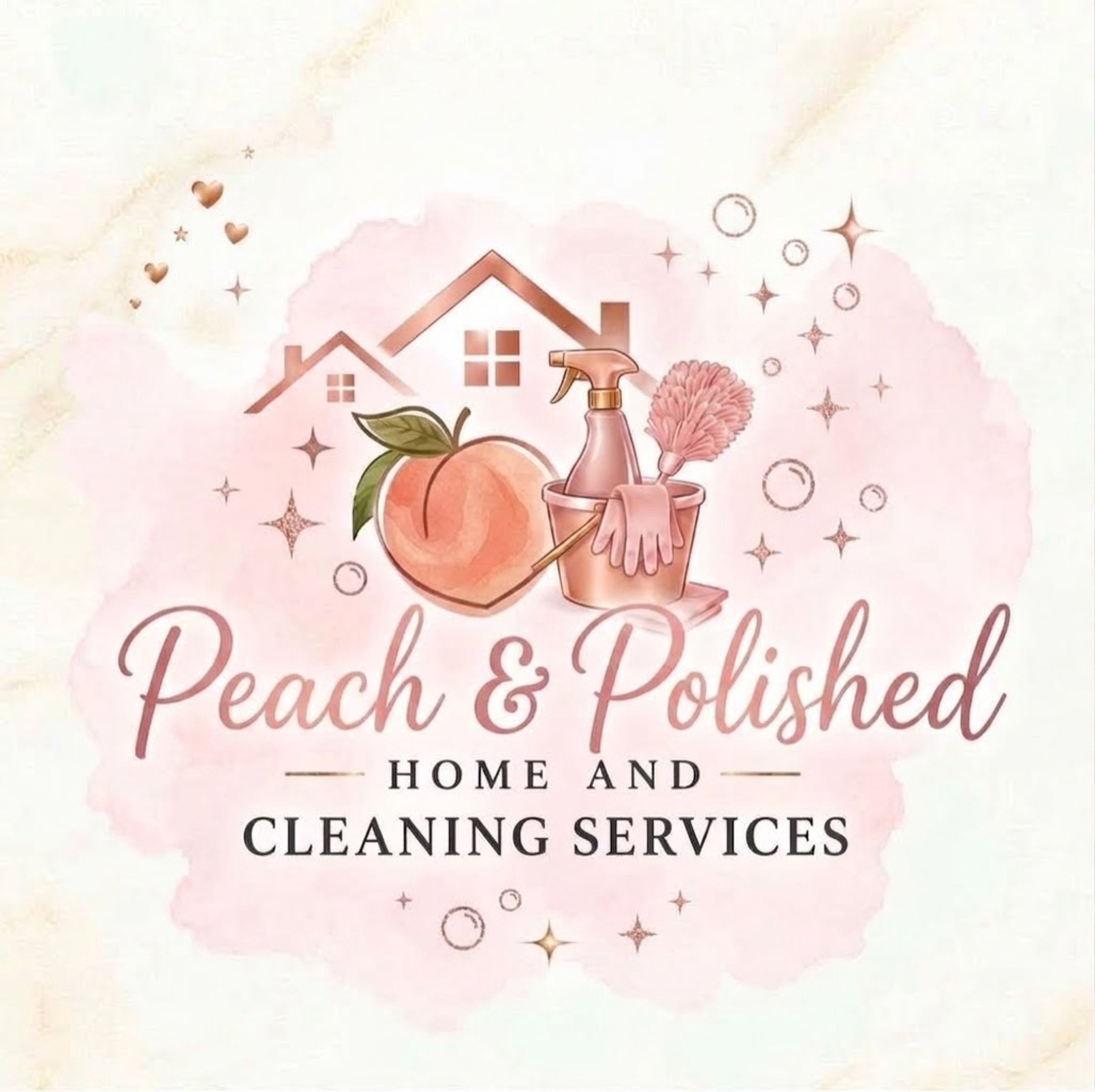 Peach & Polished Home and cleaning services Logo