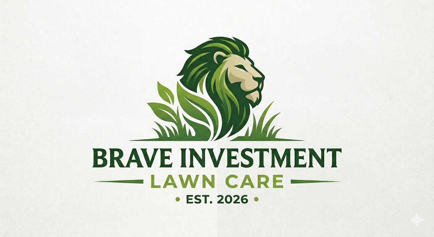 Brave Investment Lawn Care Logo