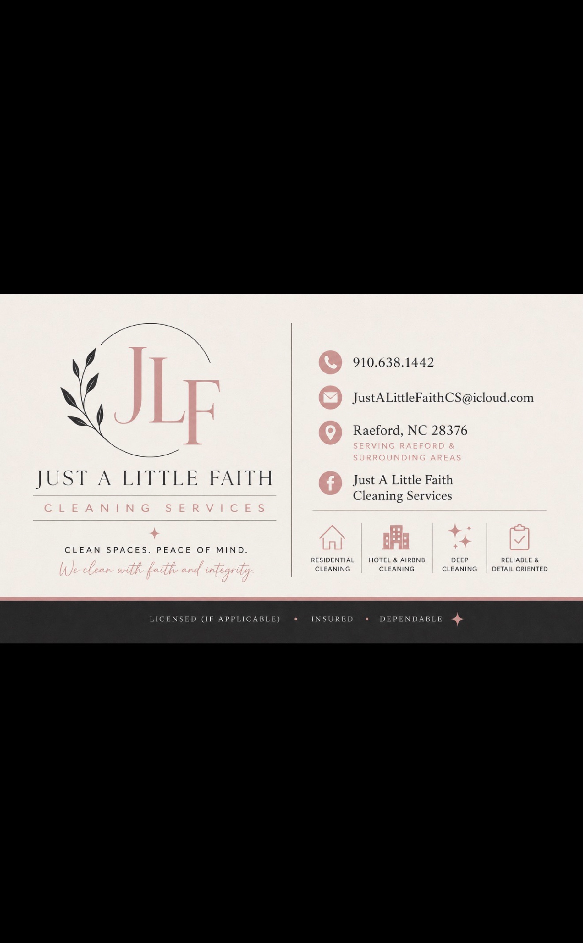 Just A Little Faith Cleaning Services Logo