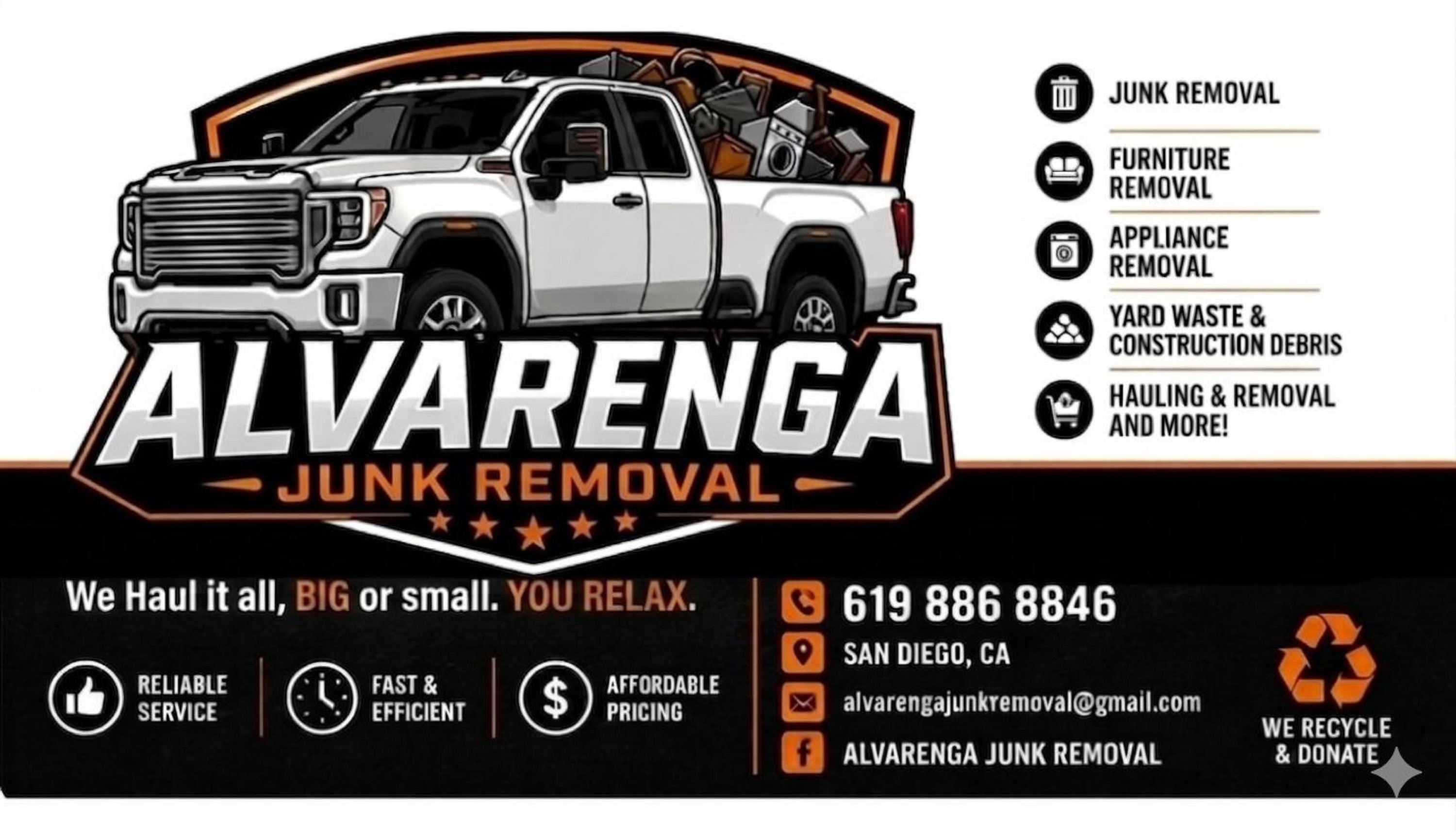 Alvarenga Junk Removal Logo