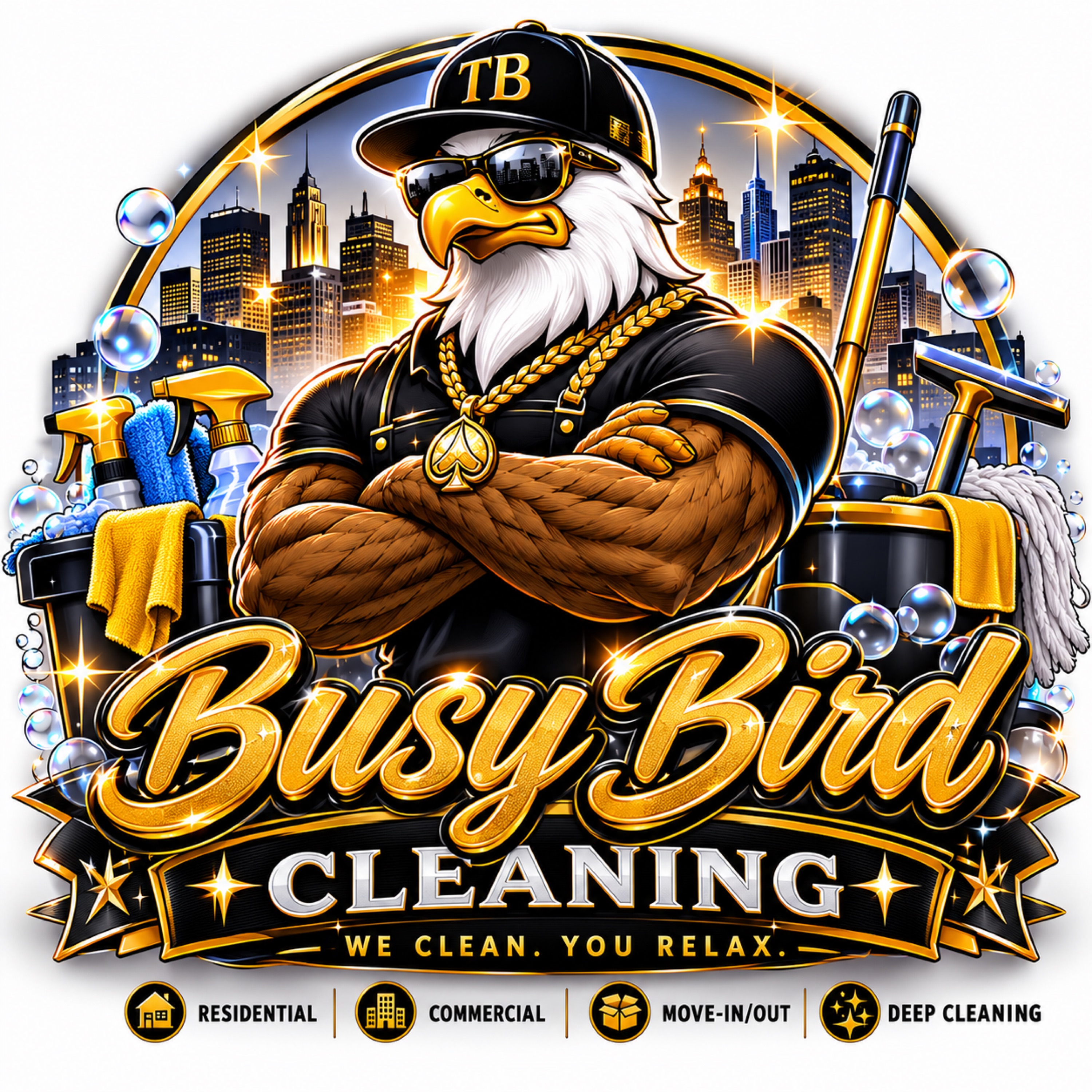 Busy Bird Cleaning Logo