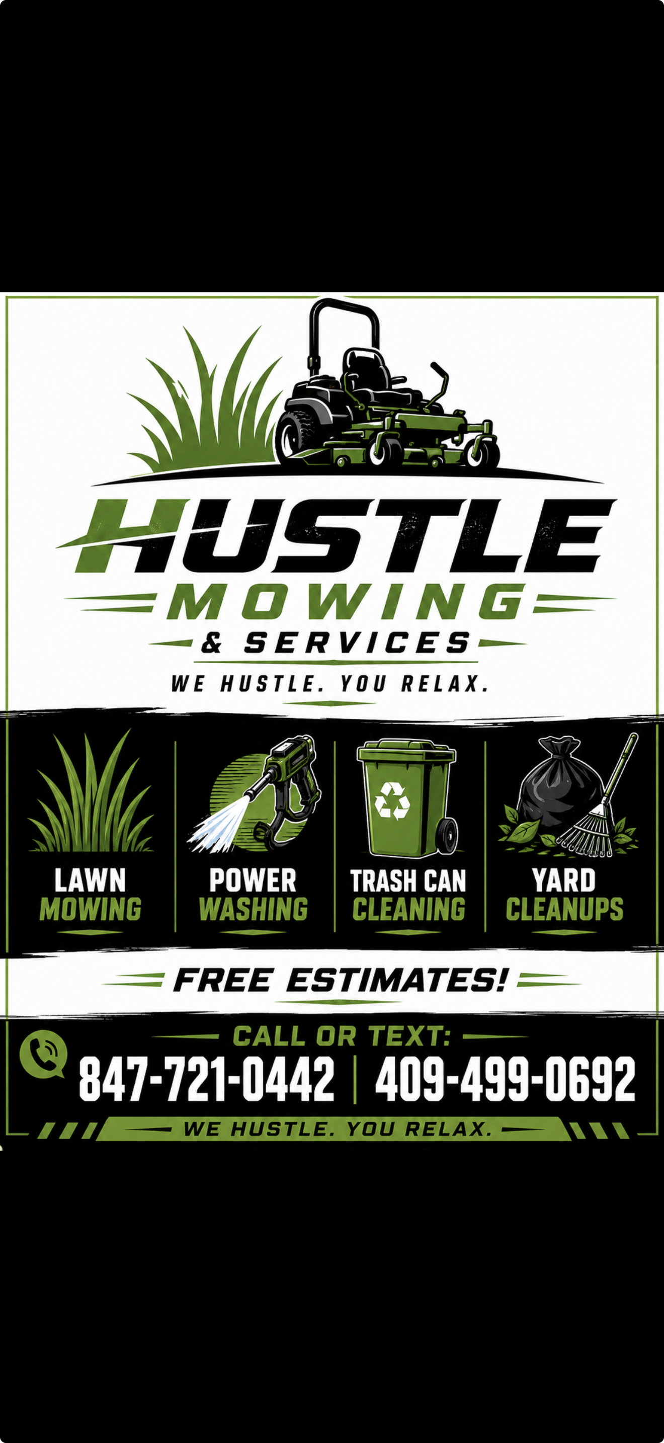 Hustle Mowing and Services Logo