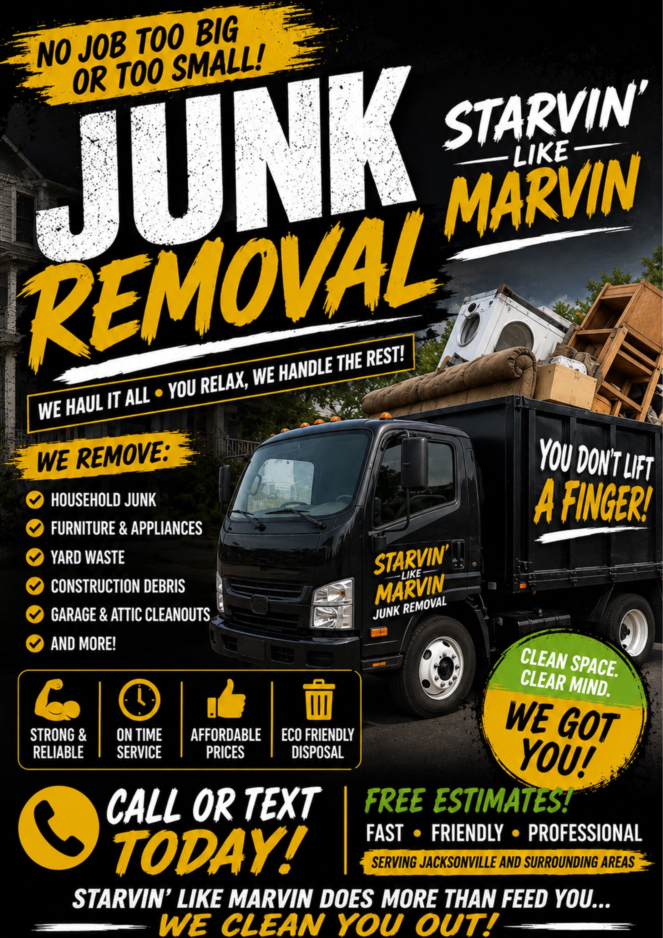 Starving like Marvin junk removal Logo