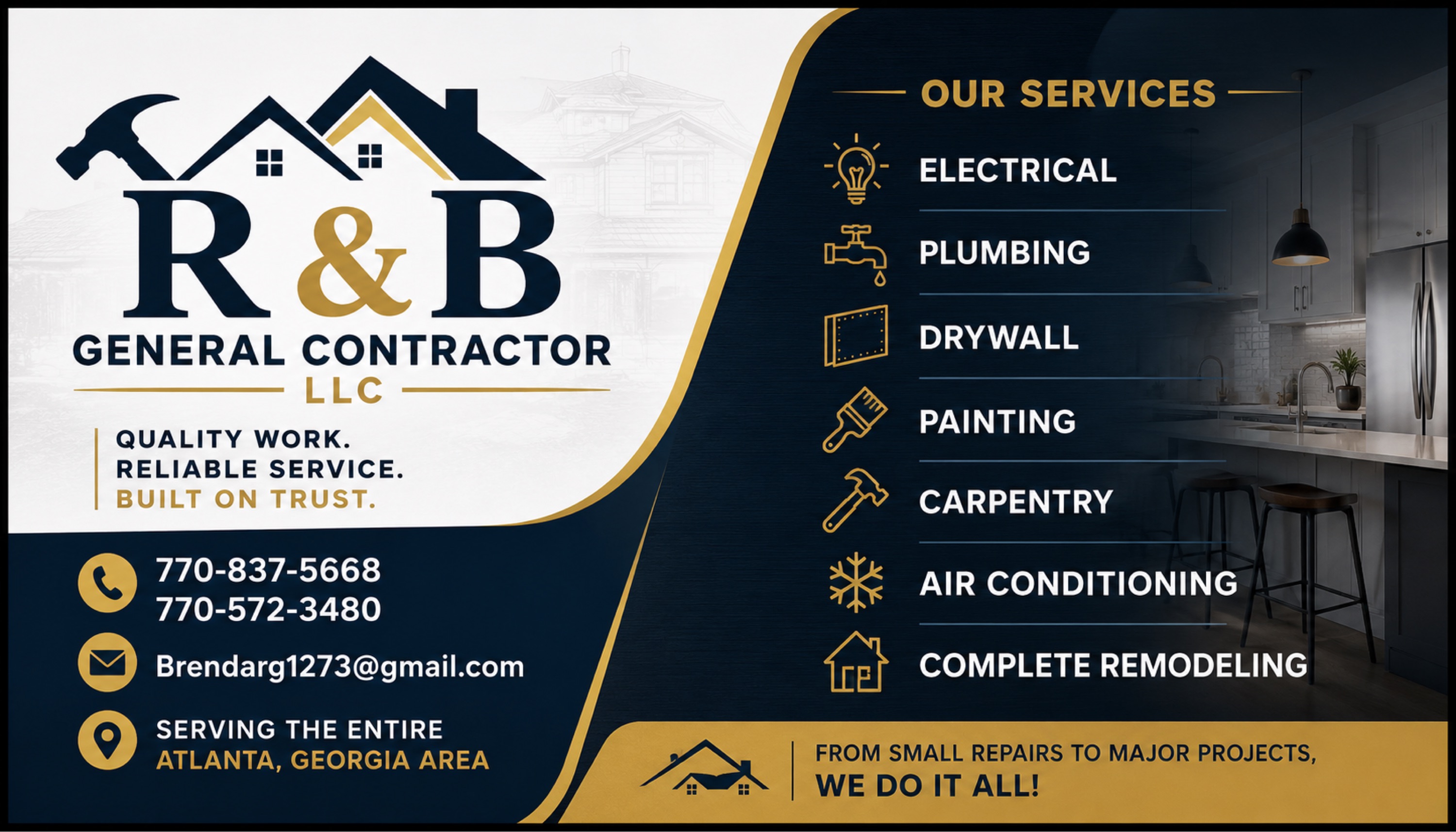 R&B General Contractor Logo
