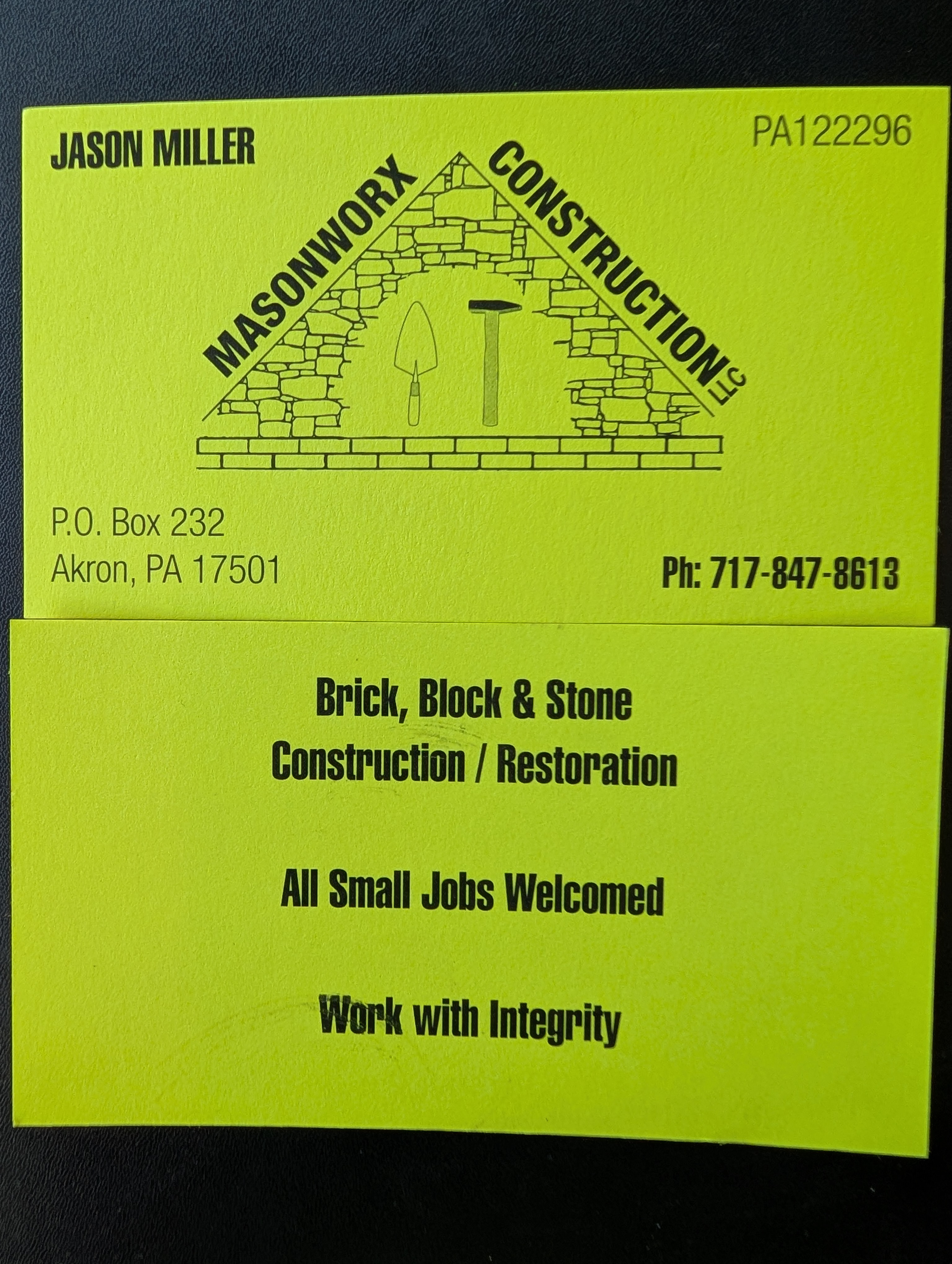 Masonworx Construction, LLC Logo