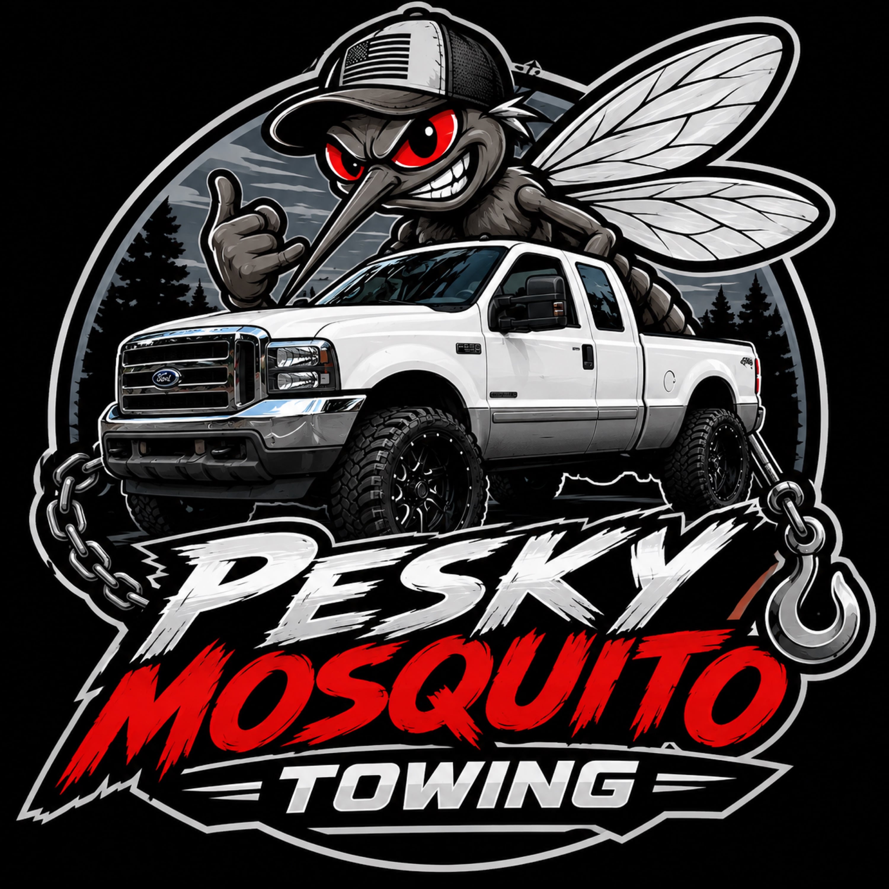 Pesky mosquito towing Logo