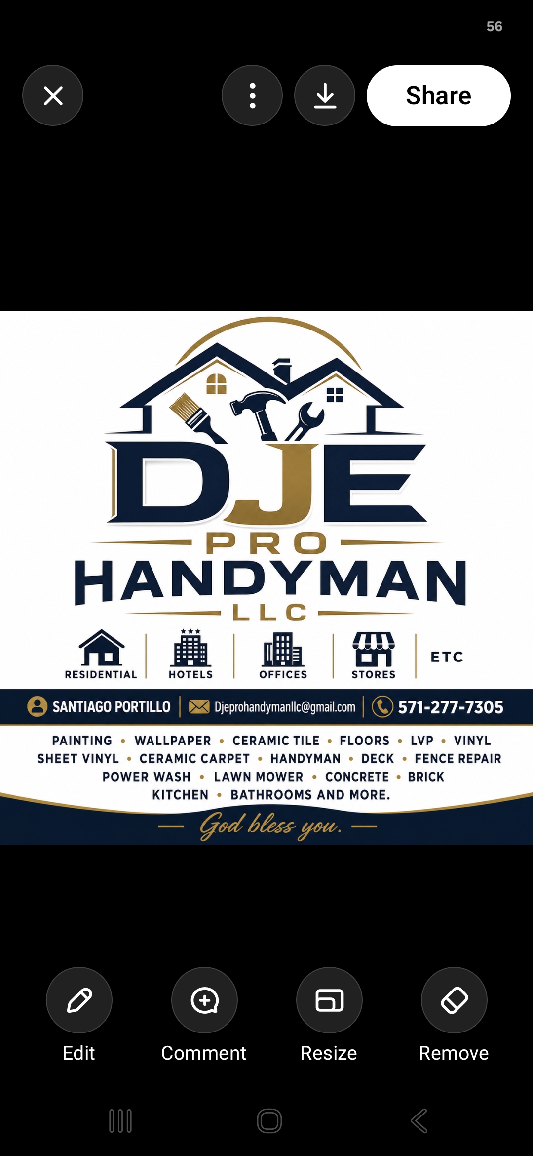 D.J.E. Pro Handyman LLC Logo