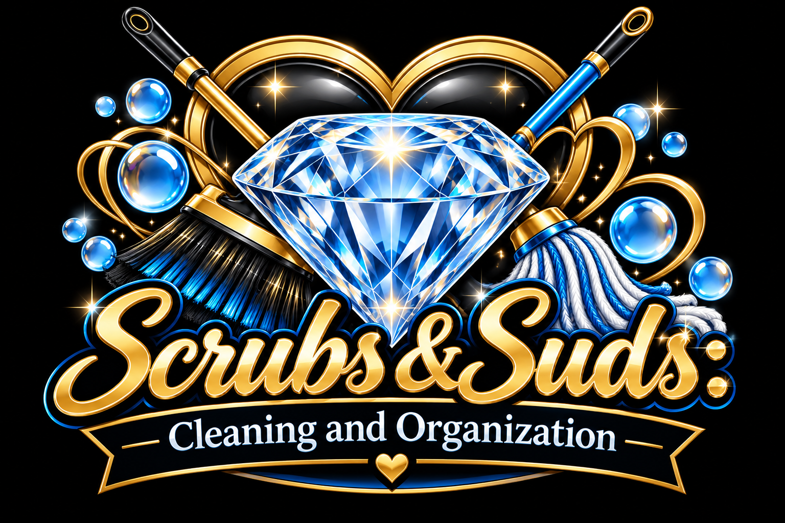 Scrubs and Suds Cleaning and Organization Logo