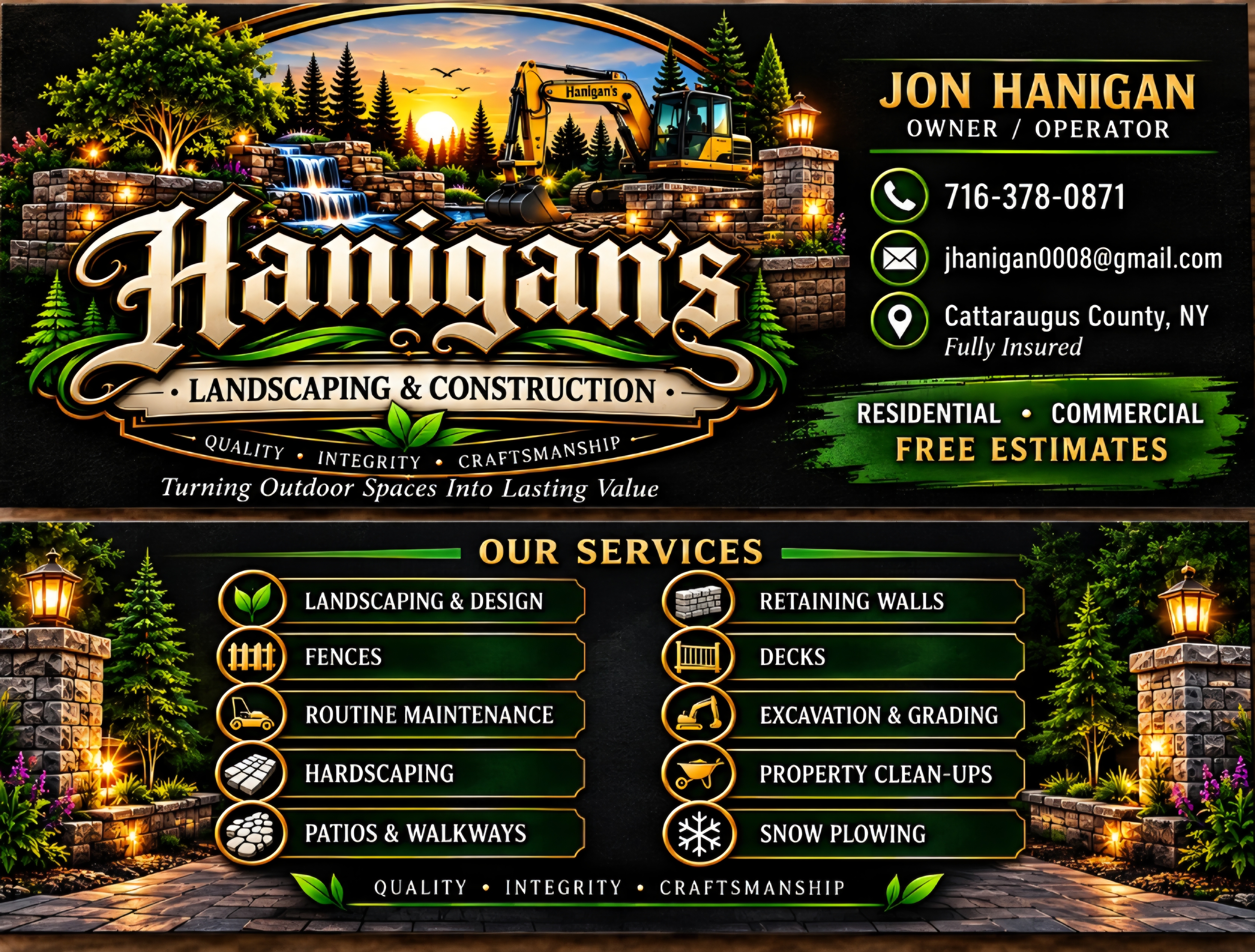 Hanigans landscaping & construction Logo