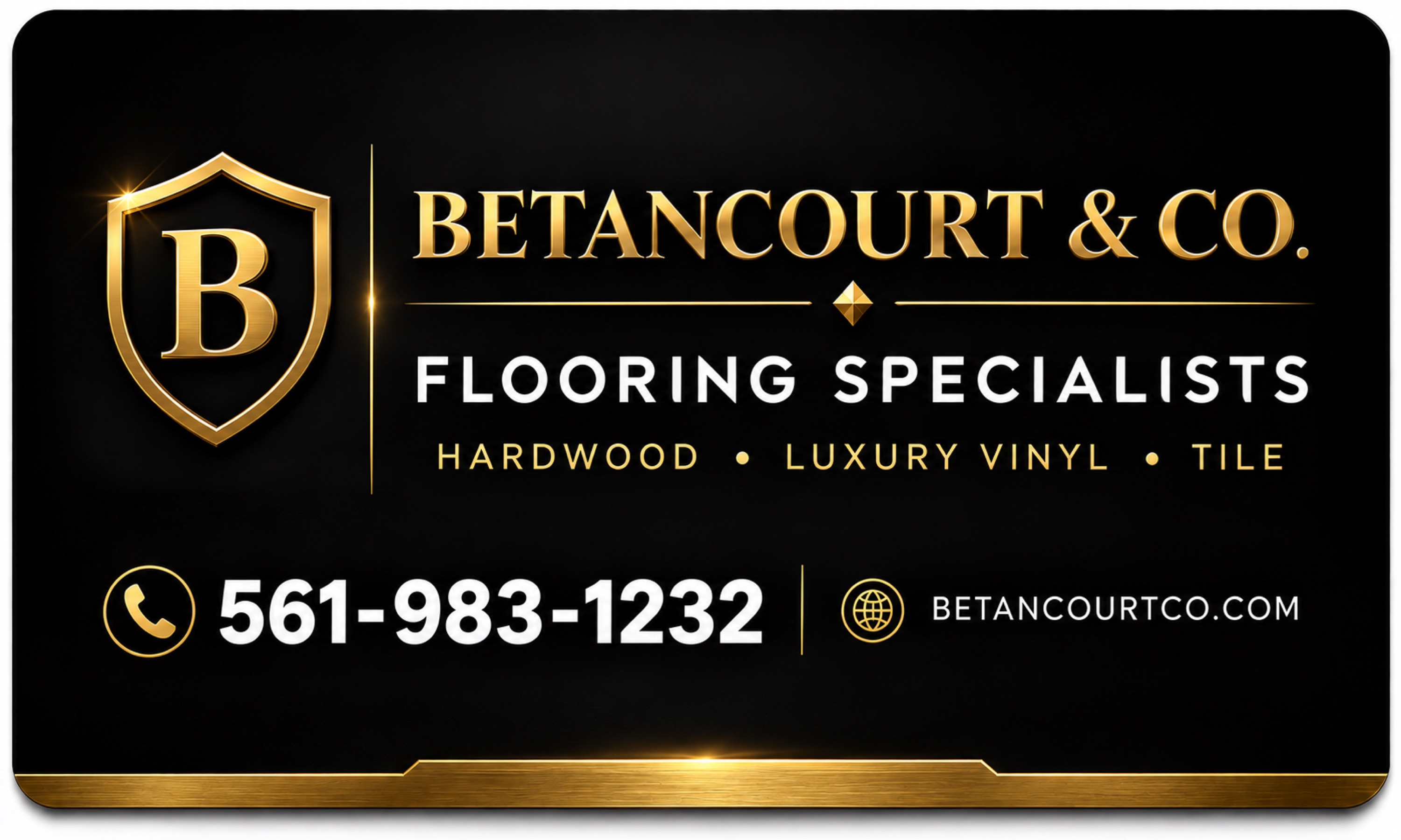 BETANCOURT & CO. FLOORING SPECIALISTS HARDWOOD * LUXURY VINYL * TILE Logo