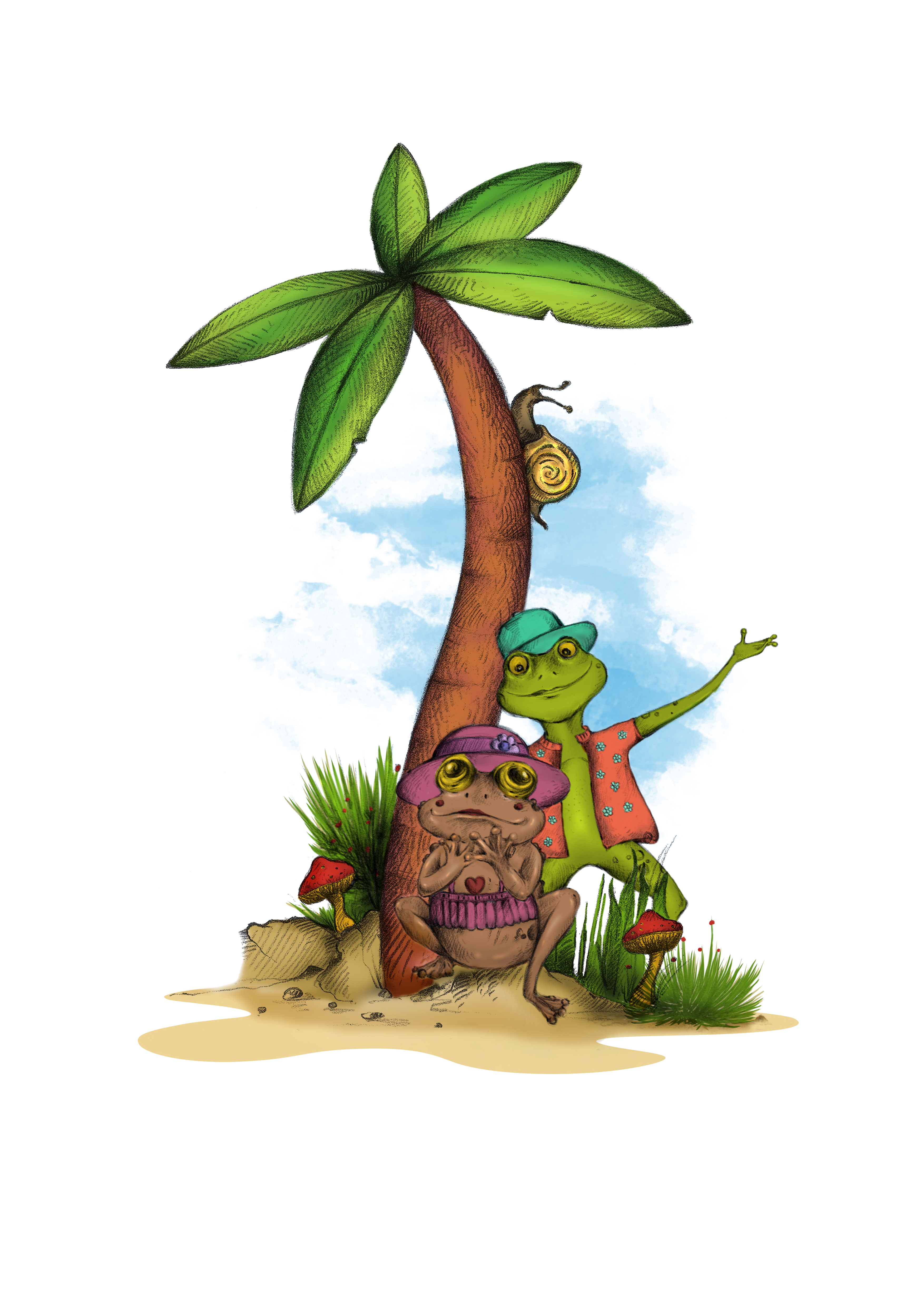Frog and Toad Landscape Logo