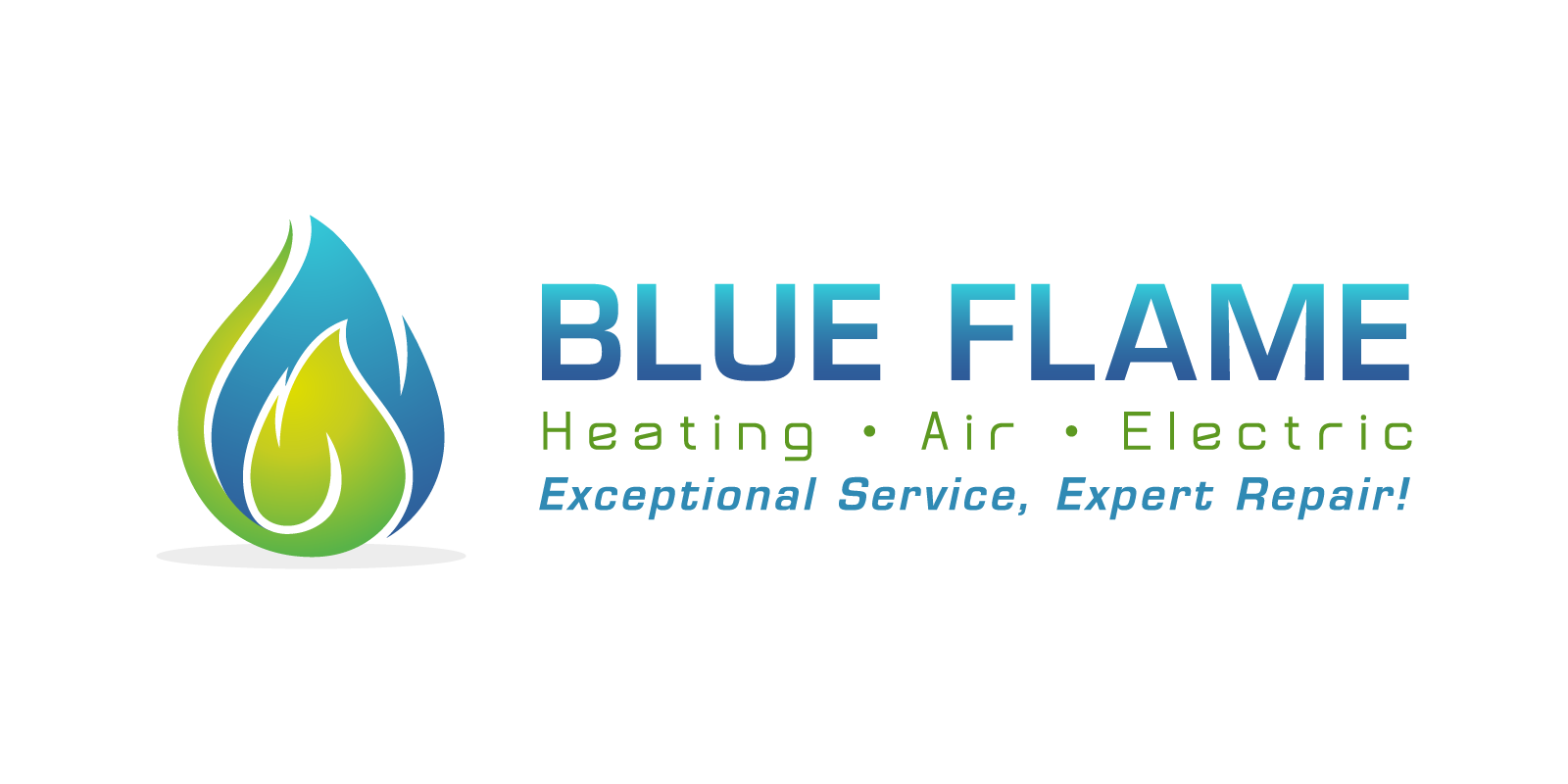 Blue Flame Heating and Air Conditioning Logo