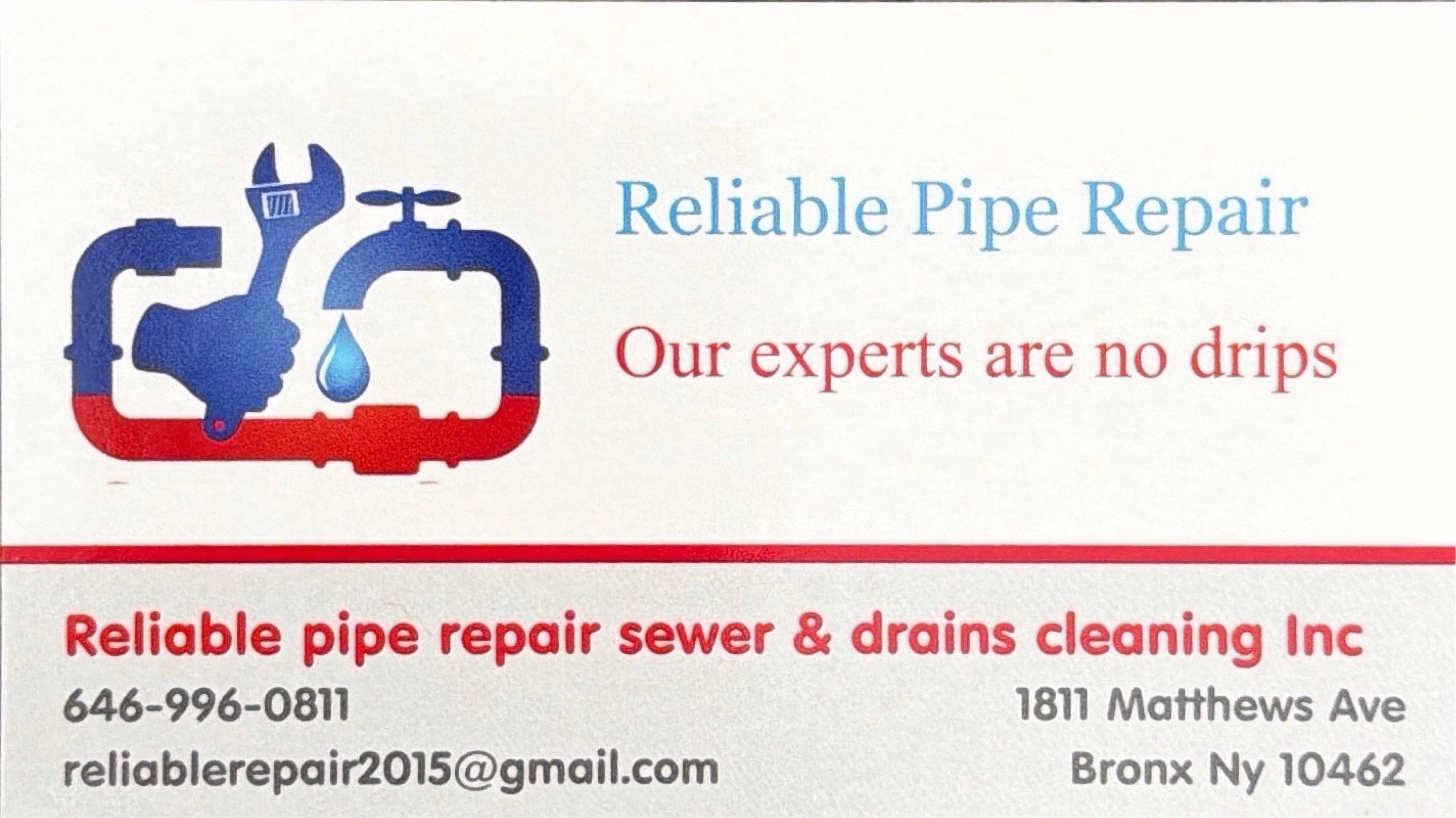 Reliable Pipe Repair & Drain Cleaning, Inc. Logo