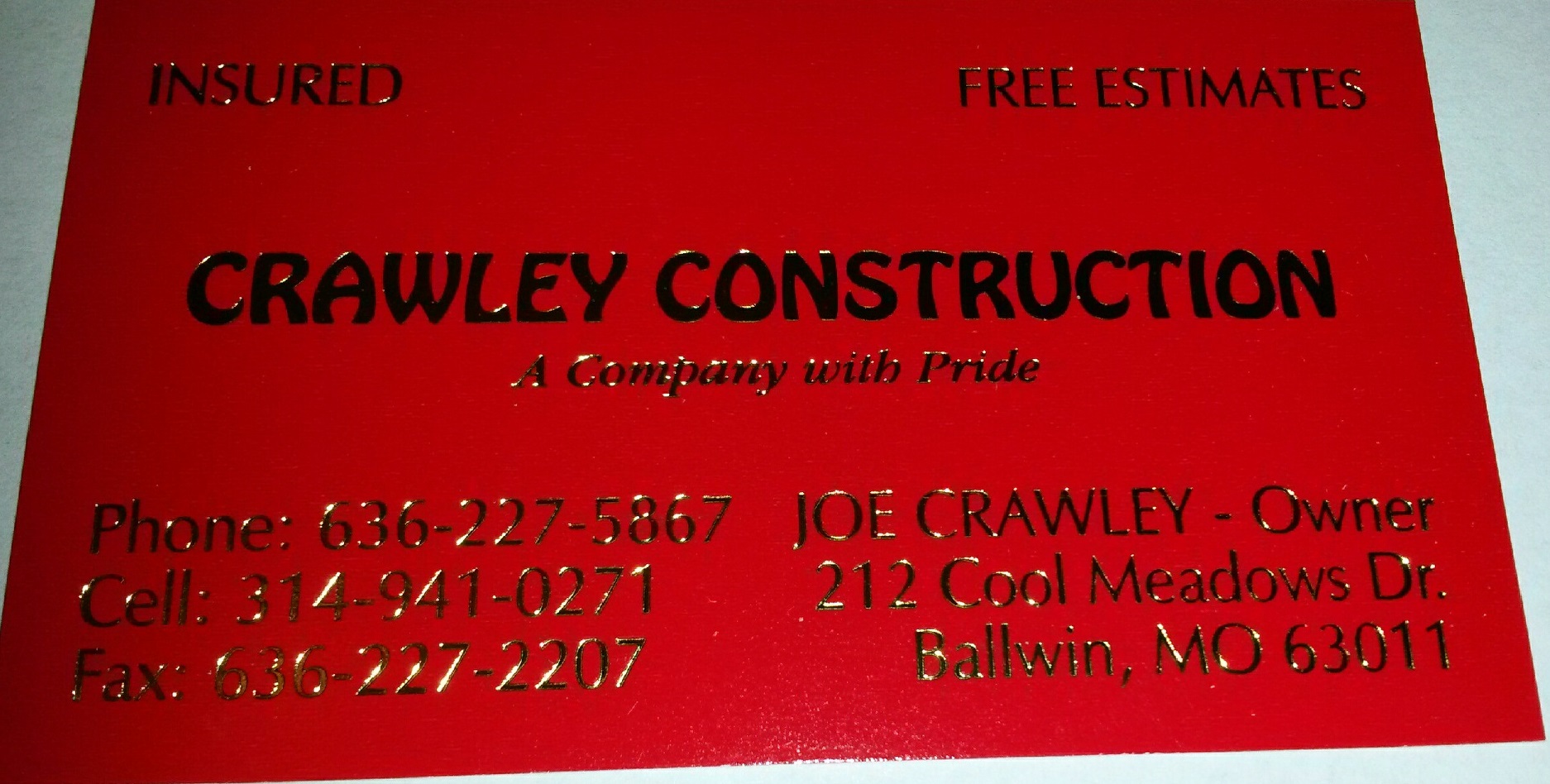 Joe Crawley Construction Logo