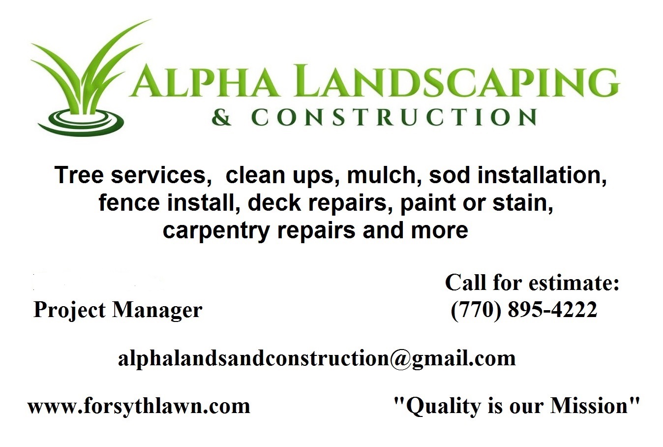 Alpha Landscaping & Construction Logo