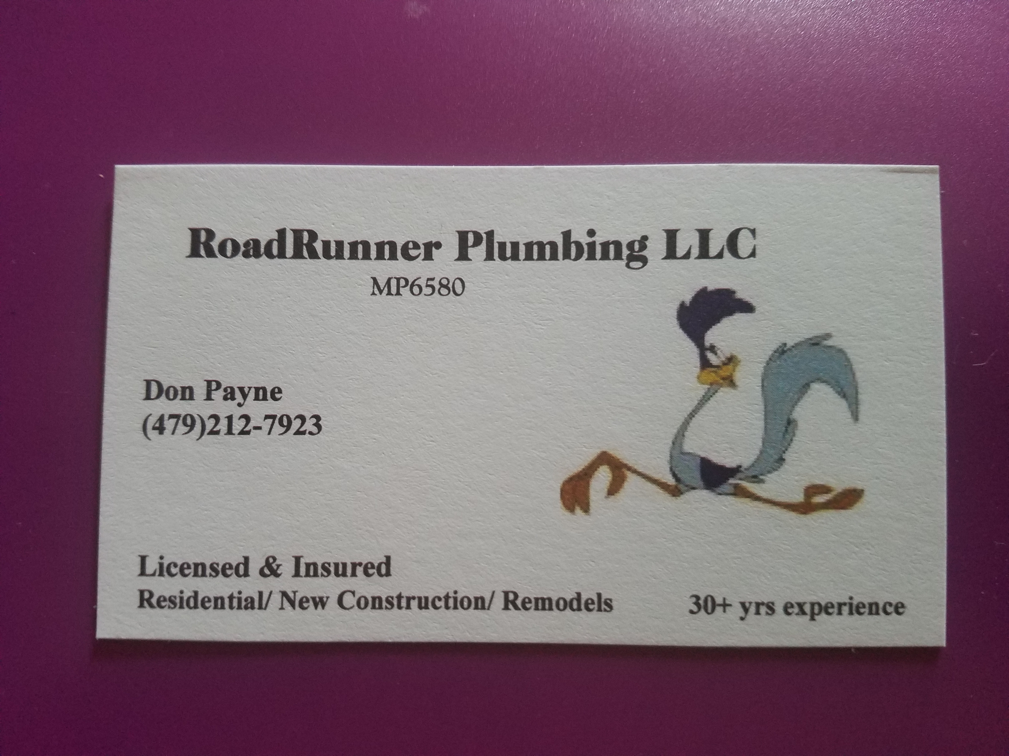 Road Runner Plumbing Logo